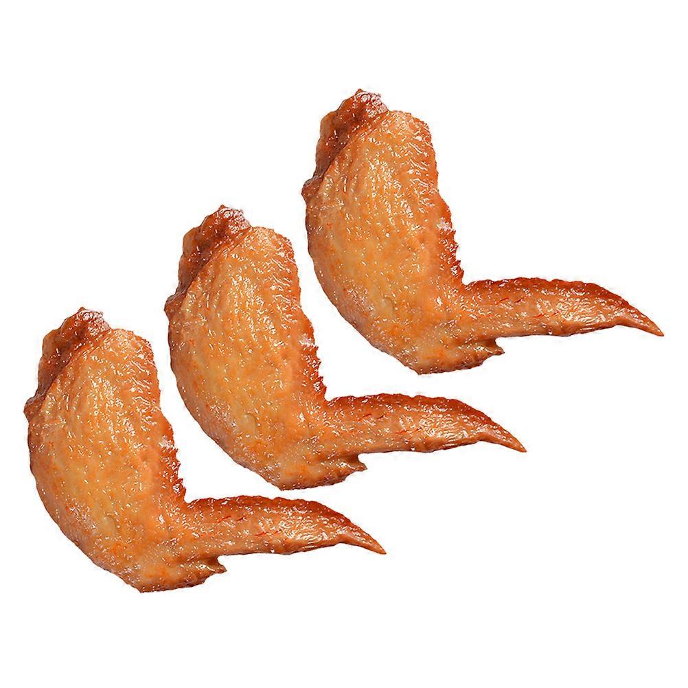 Decor Realistic Fried Chicken Wings Simulation Roasted Chicken Wing present Home Decoration School Education 7.00X5.50X1.00CM 3Pcs