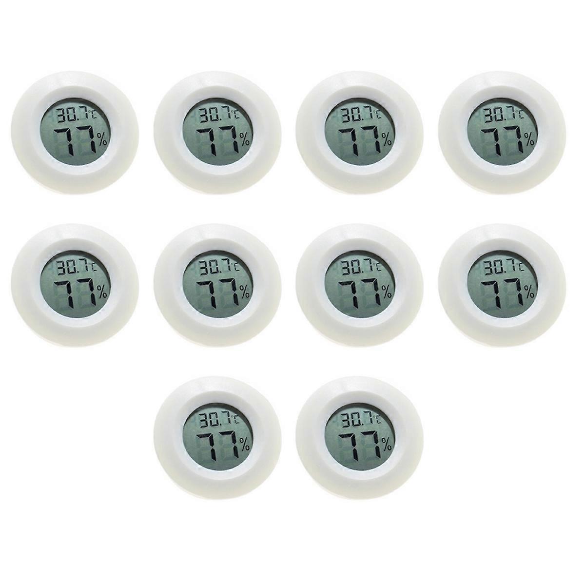 Mini LCD Digital Thermometer Hygrometer Round Temperature and Humidity Tester Sensor Probe for Free