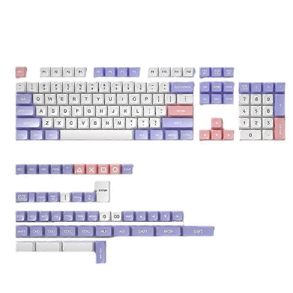 150 Keys Keyboard PBT Double-Shot Keycaps DSA PBT Profile Keycaps for Cherry MX Switches Mechanical Gaming Keyboard A