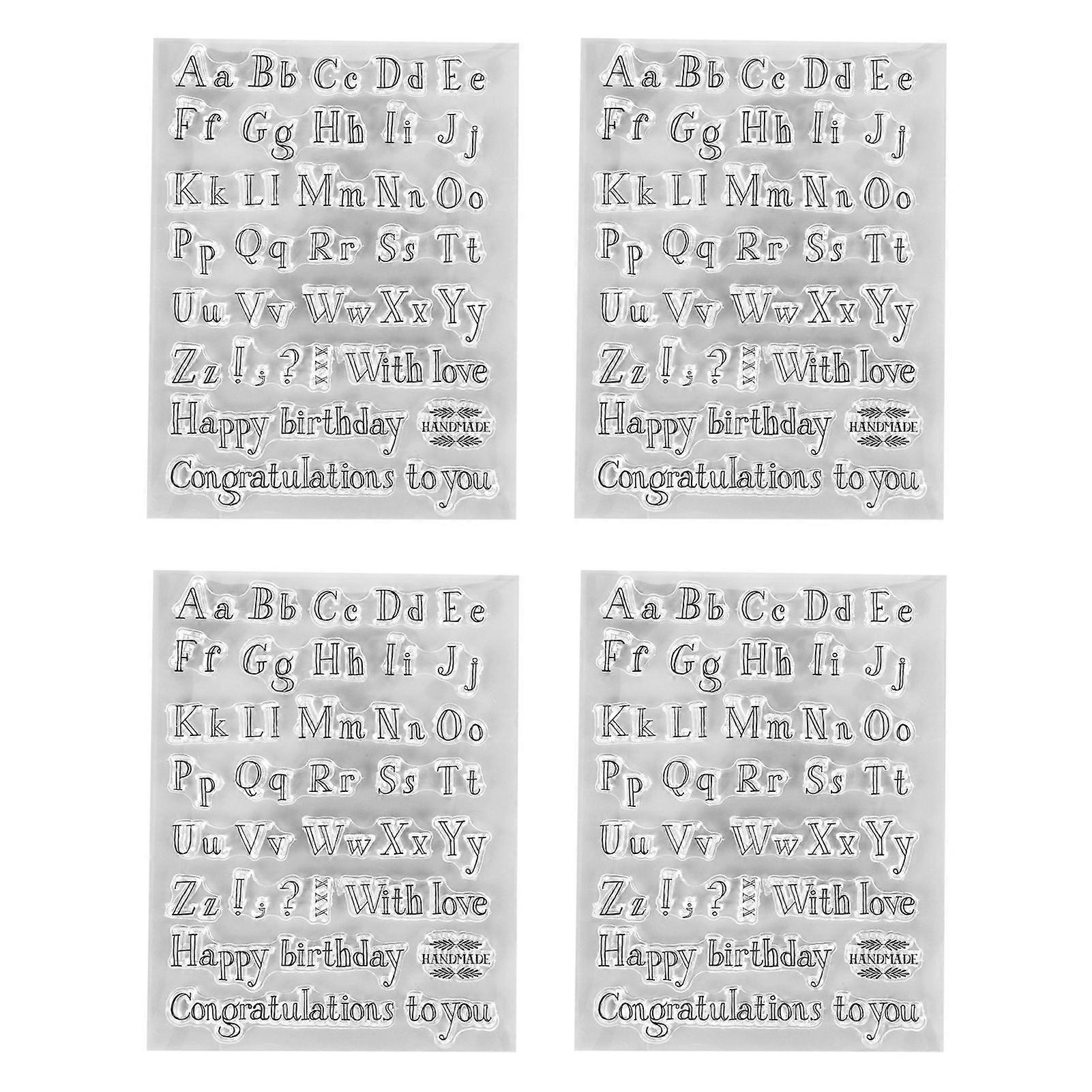2025 Latest Model 4PCS Clear Stamps Clear Imprint Paste Repeatedly DIY TPR