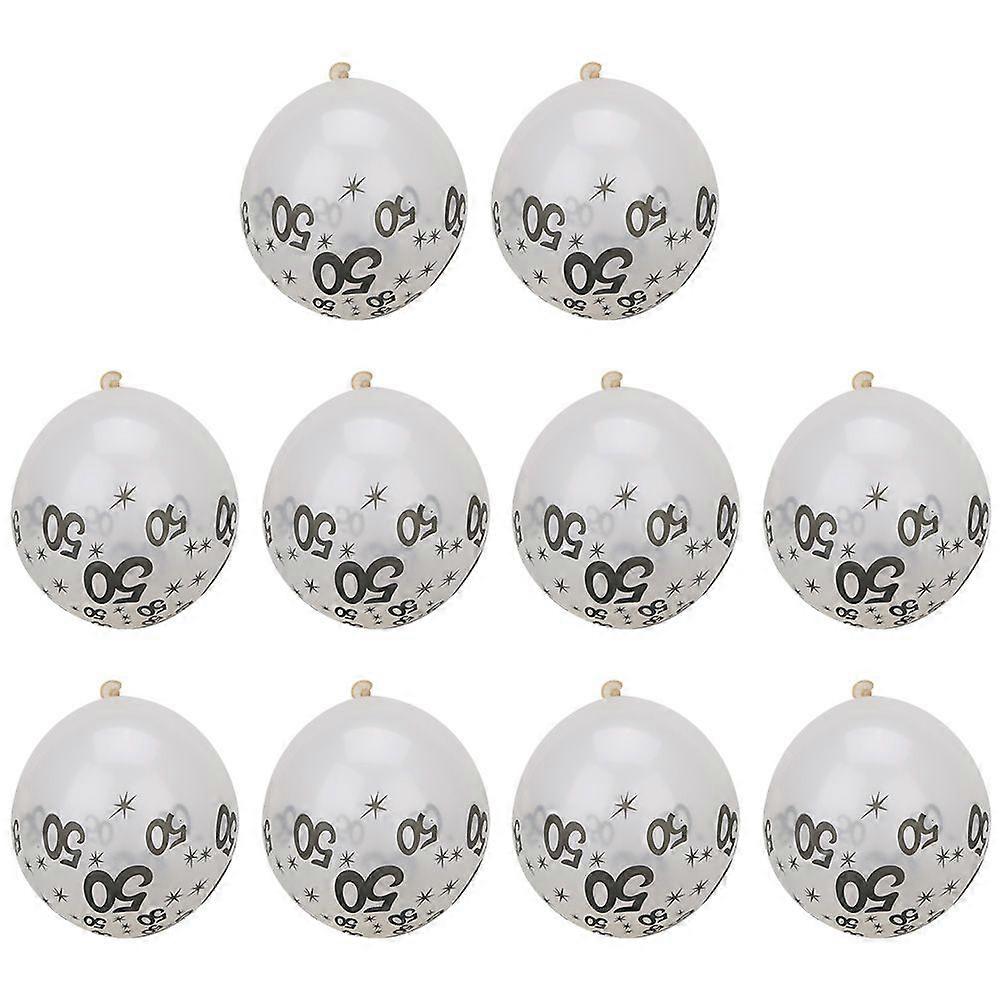 2025 dernier modèle 10Pcs ballon transparent en latex avec motif Nnumber 50 pour