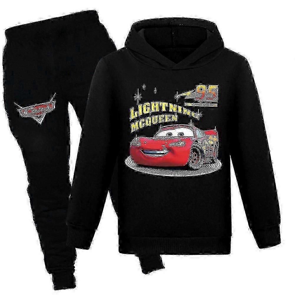 車ライトニングマックィーンキッズ男の子プルオーバーパーカースウェットシャツスウェットパンツ衣装セットジョギングトラックスーツセット-NMAOV
