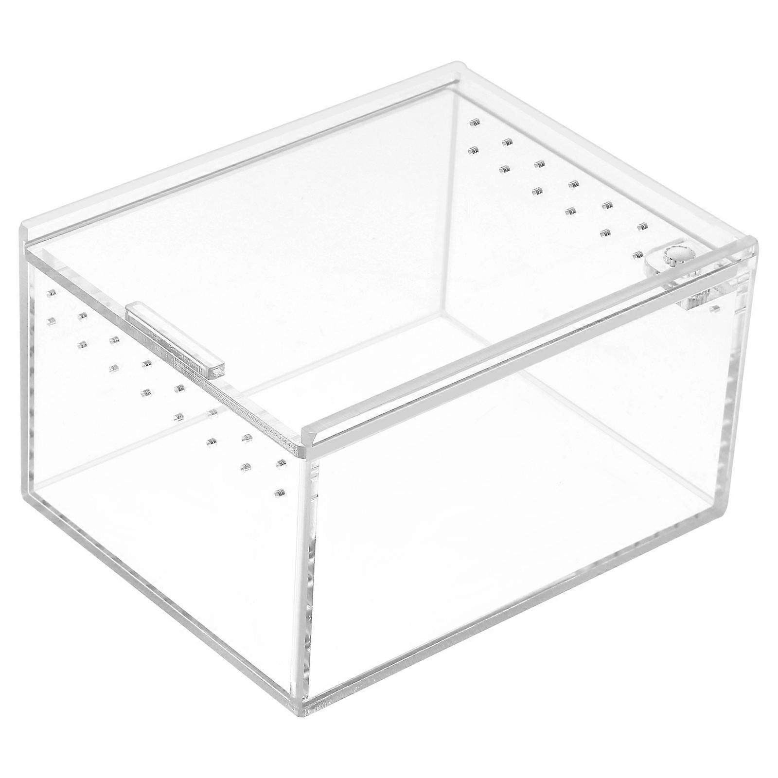 Reptile Feeding Box Acrylic Spider Scorpion Habitat Prevent Escape 10.50X8.50X6.00CM Reusable 1Pack