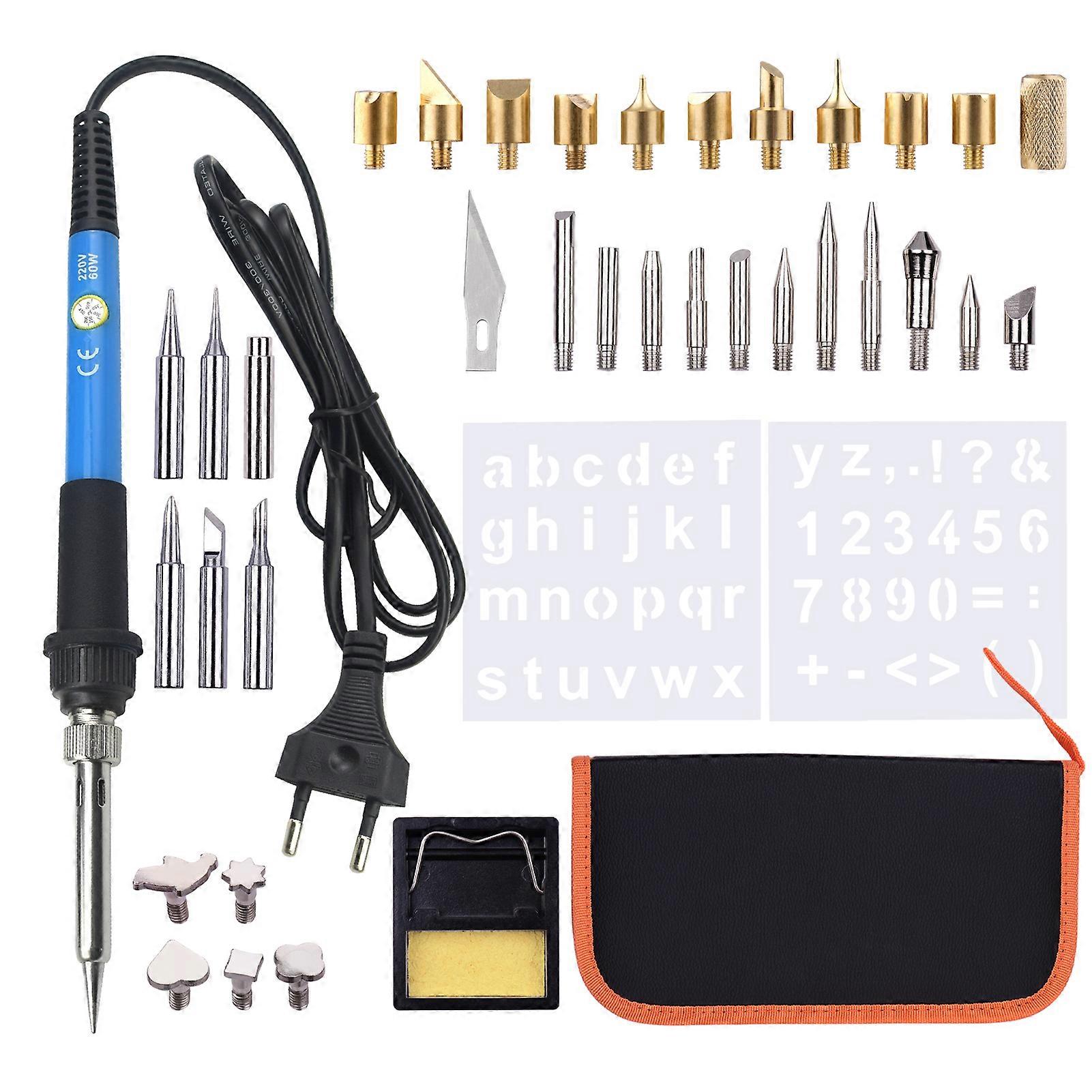 39 Pieces Tool Kit Pyrography Pen Adjustable Temperature from 200-450℃ for Beginners Adults Wood Burning Carving Embossing Soldering