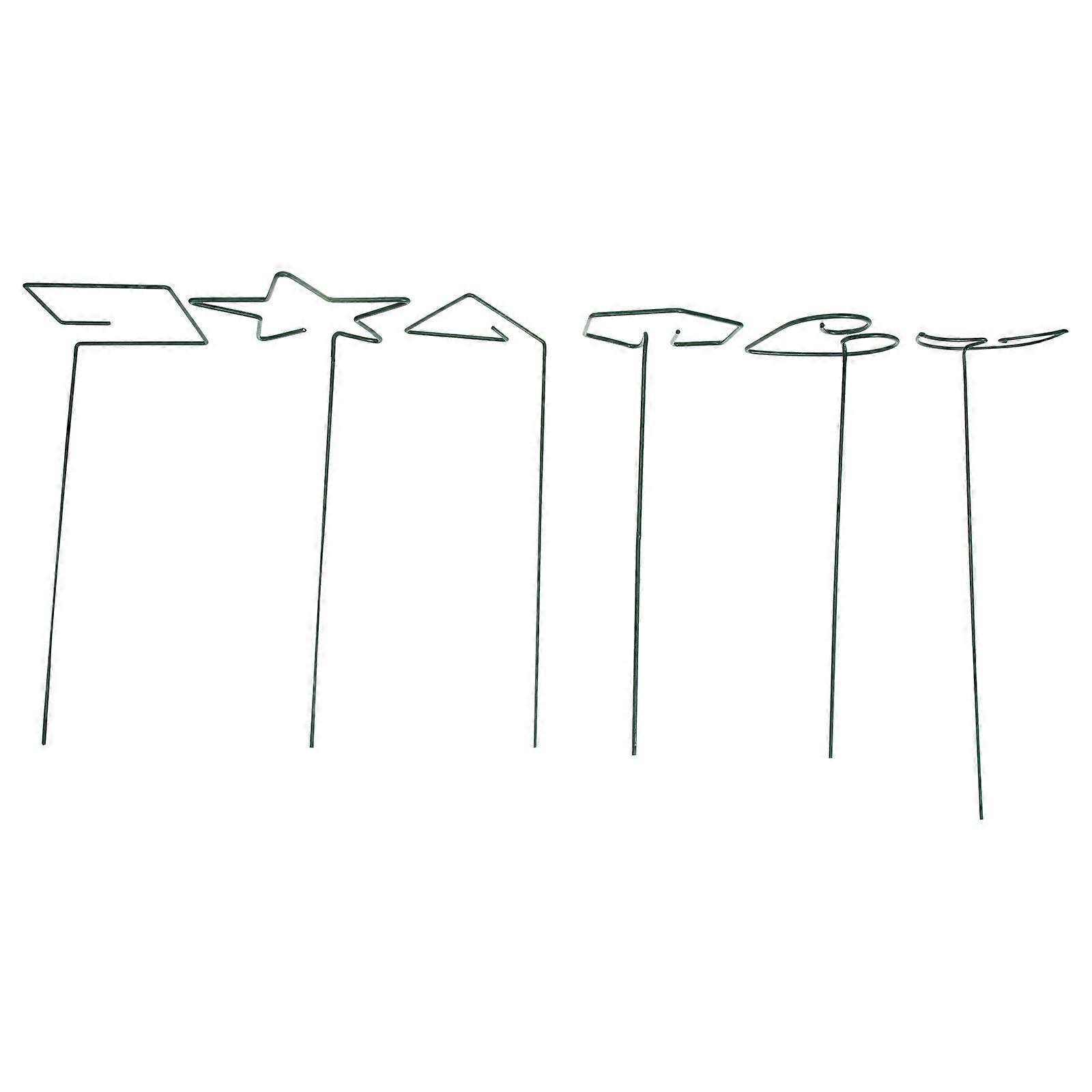 Iron Trellis For Flower Pot Climbing Support Round Shape Mixed Style 6Pcs