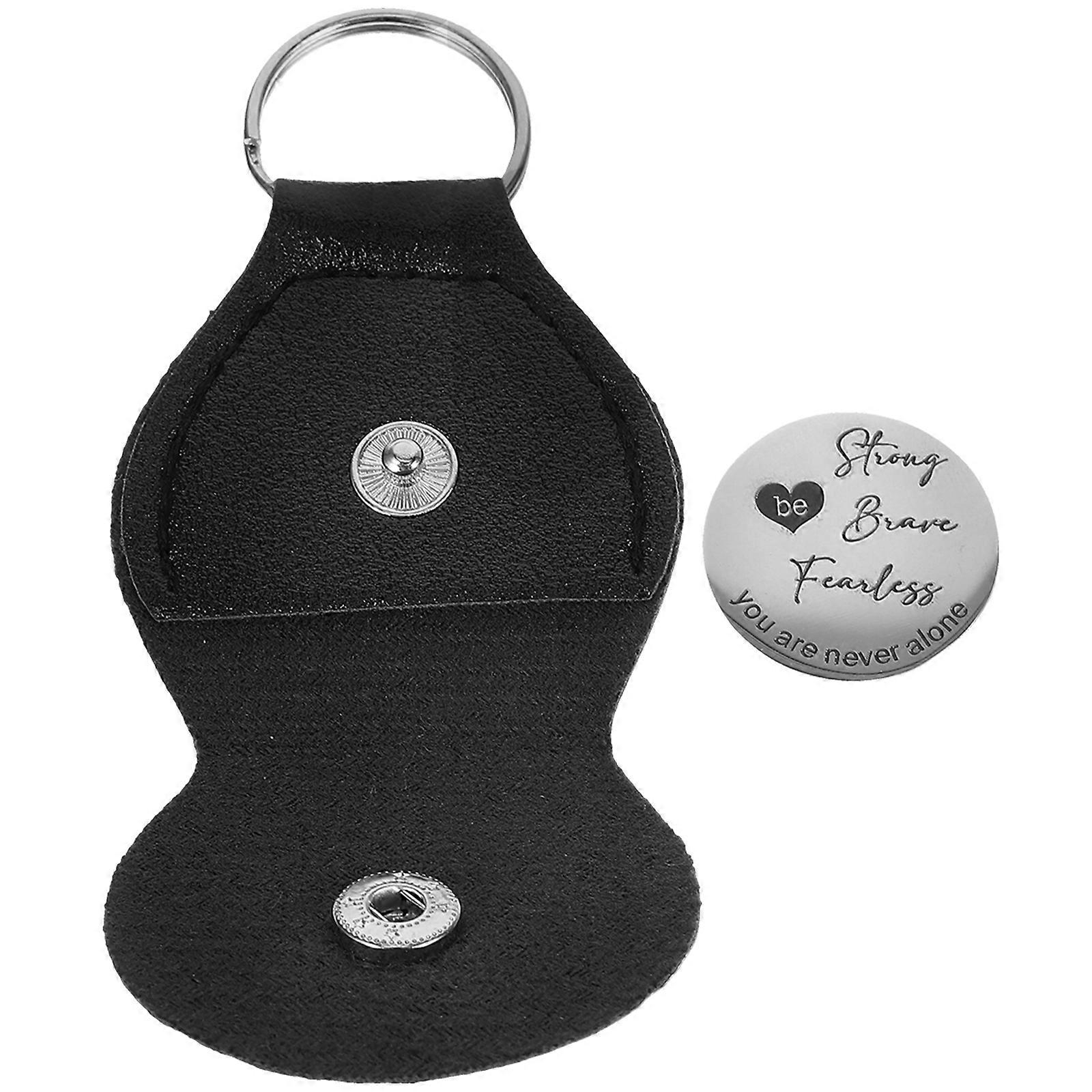 Couple Keychains Double Side Craft For 2 30x2 30x0 20cm Keepsake Pu Leather Case 1Set