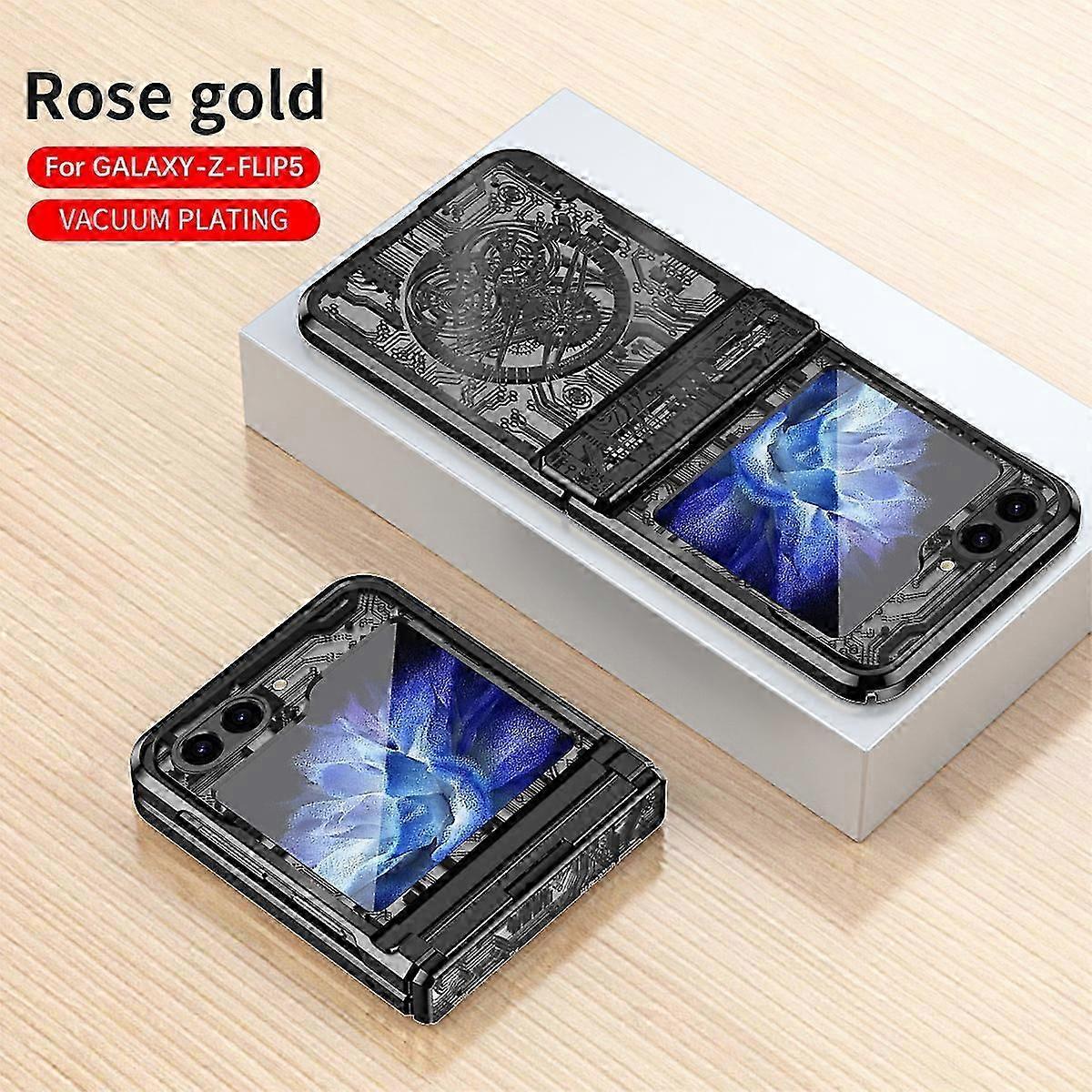 For Samsung Galaxy Z Flip6 Clear Case with Hinge Protection Shiny Plated Finish Shockproof Cover Non SlipFull Protection Phone Case Cover for Samsung