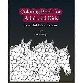 Livre de coloriage pour adultes et enfants : Beau motif de cheval