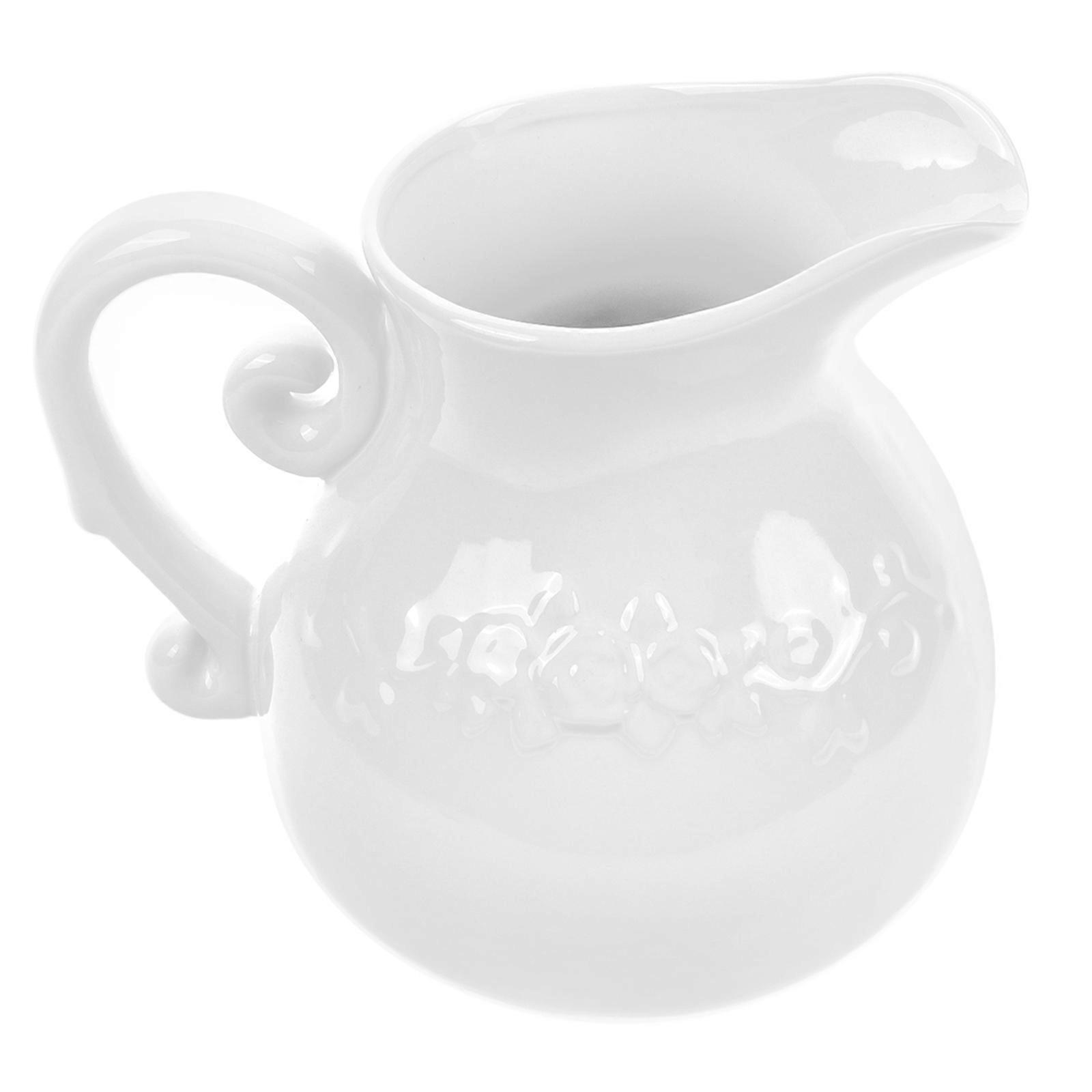 Ceramic Milk Pitcher with Handle – Multi Use Creamer Jug for Coffee, Tea, Sugar, Vinegar and Sauces – Daily Serving Essential