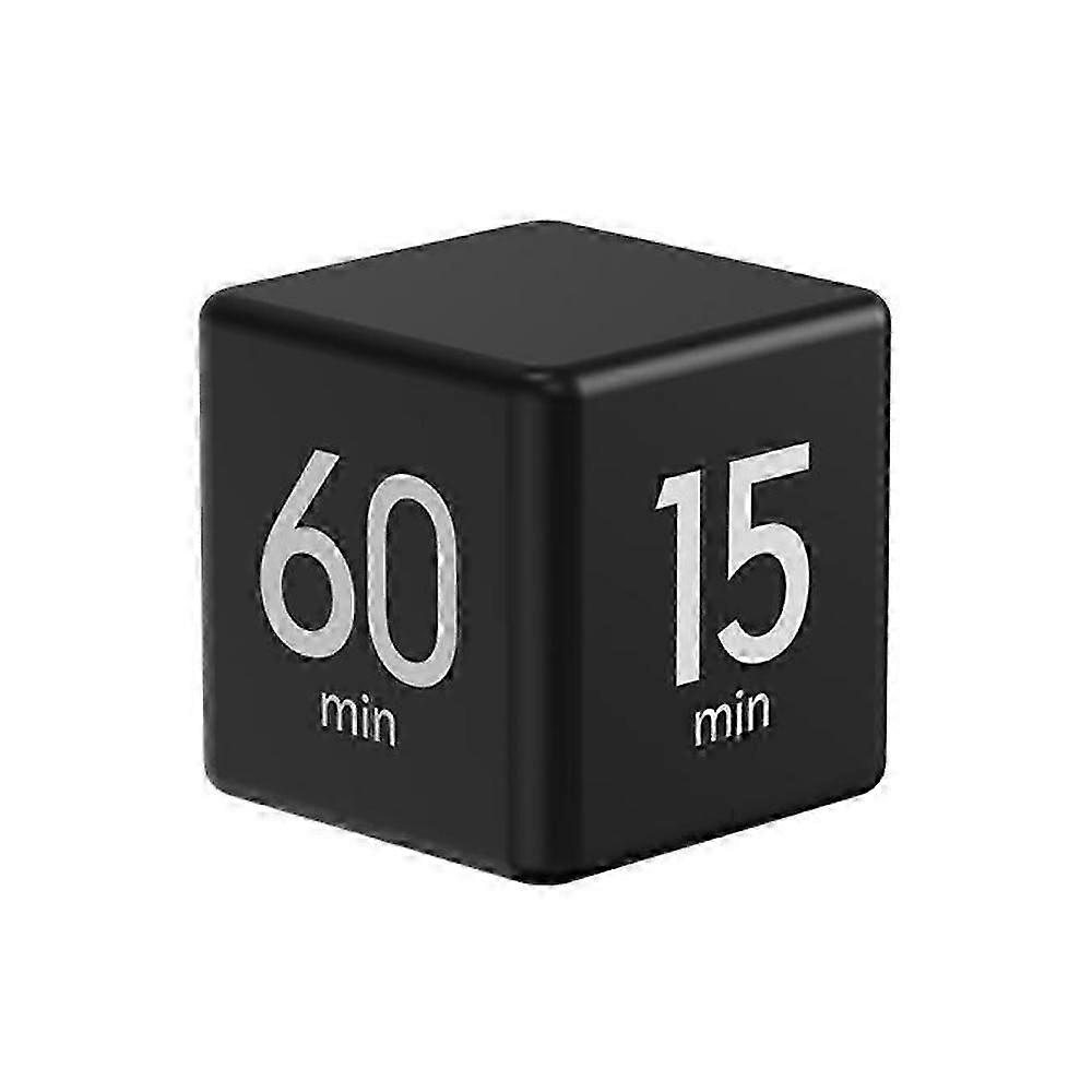 15-60 Minutes Preset LED Display Adjustable Volume Rotating Cube Timer for Work Study Kitchen
