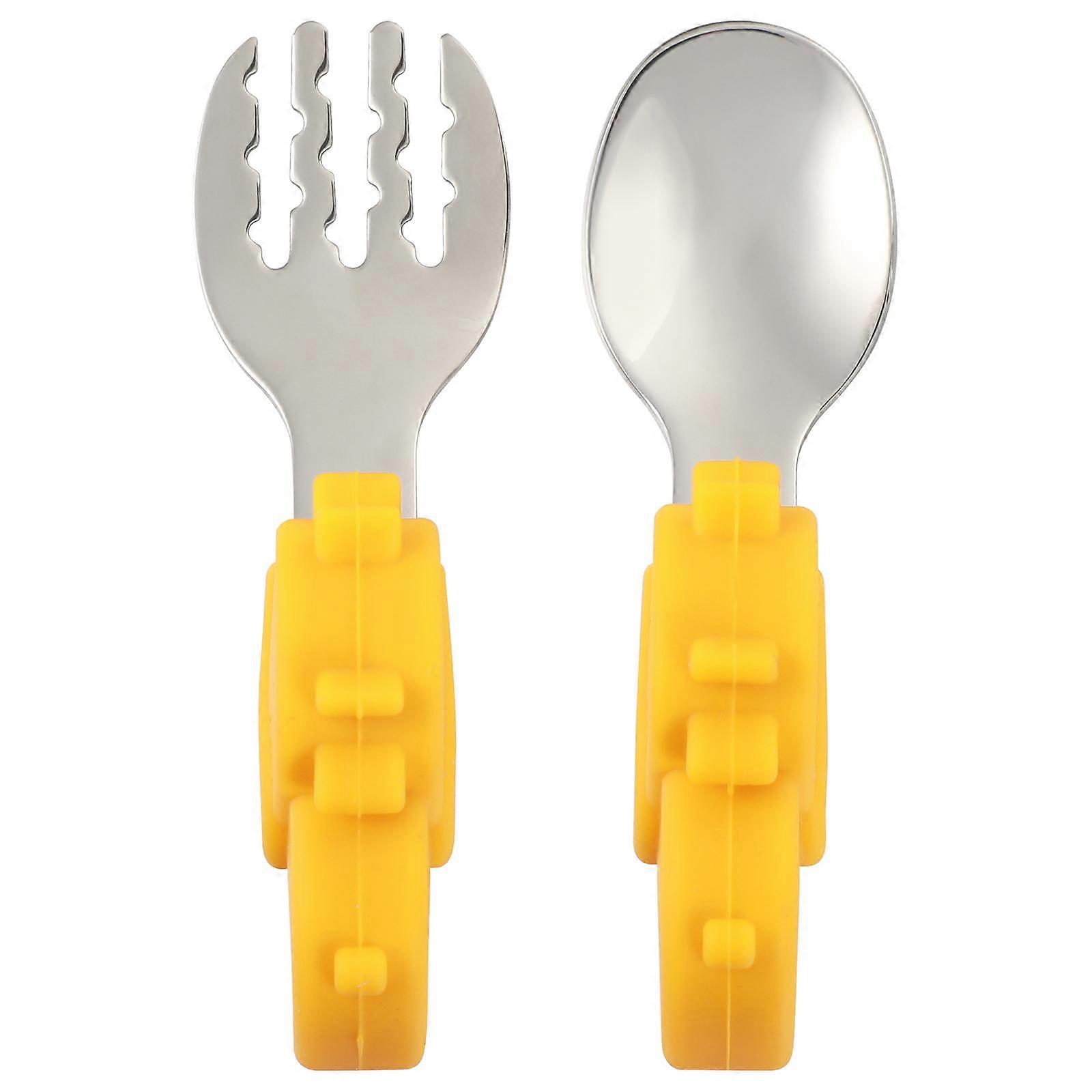 Spoon Fork Set Toddler Utensil Set Wear-Resistant Break-Resistant Compact Design 1Set