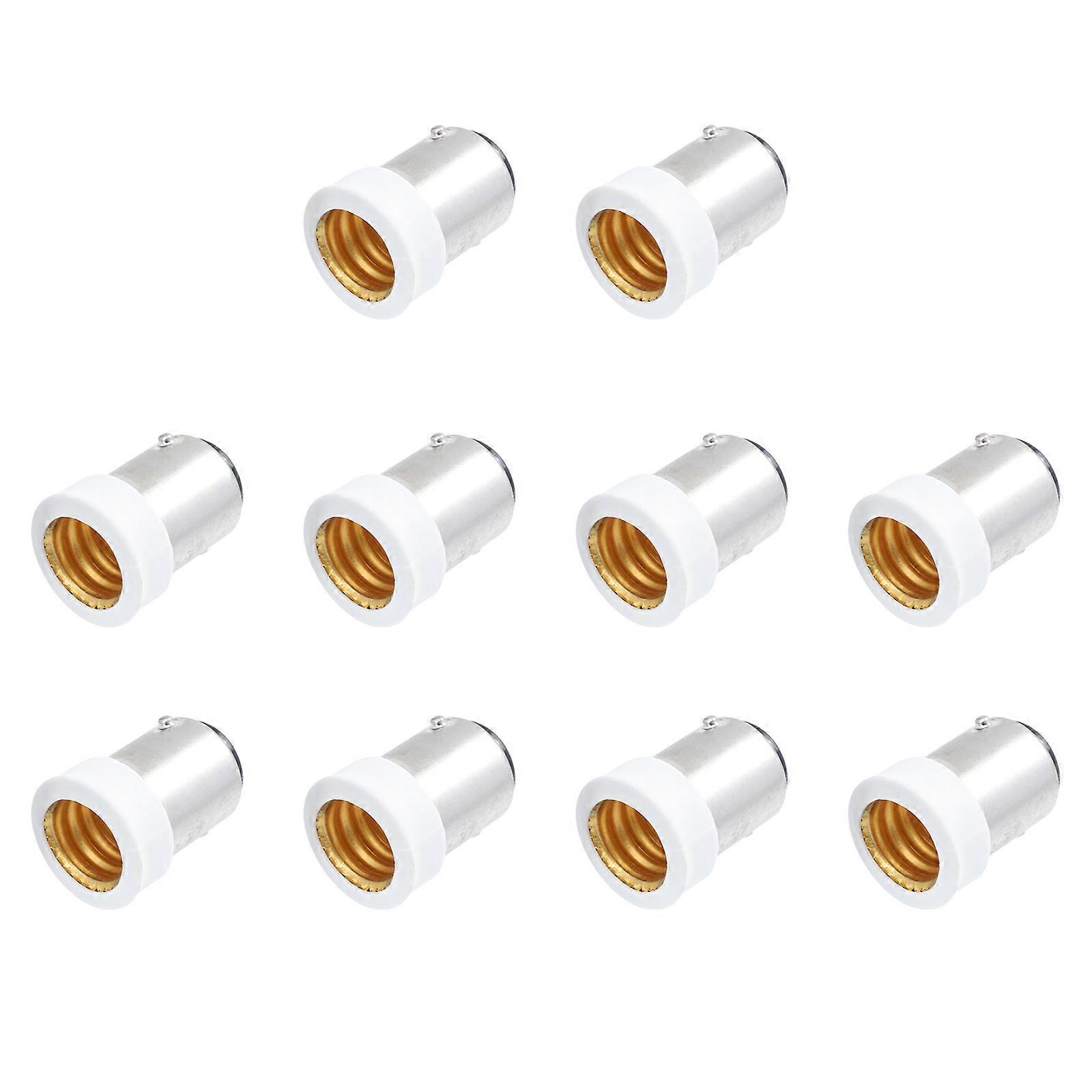 White Plastic Light Bulb Socket Adapter for E12 Fixture Converts B15 Bulb Practical Reliable Safe Durable