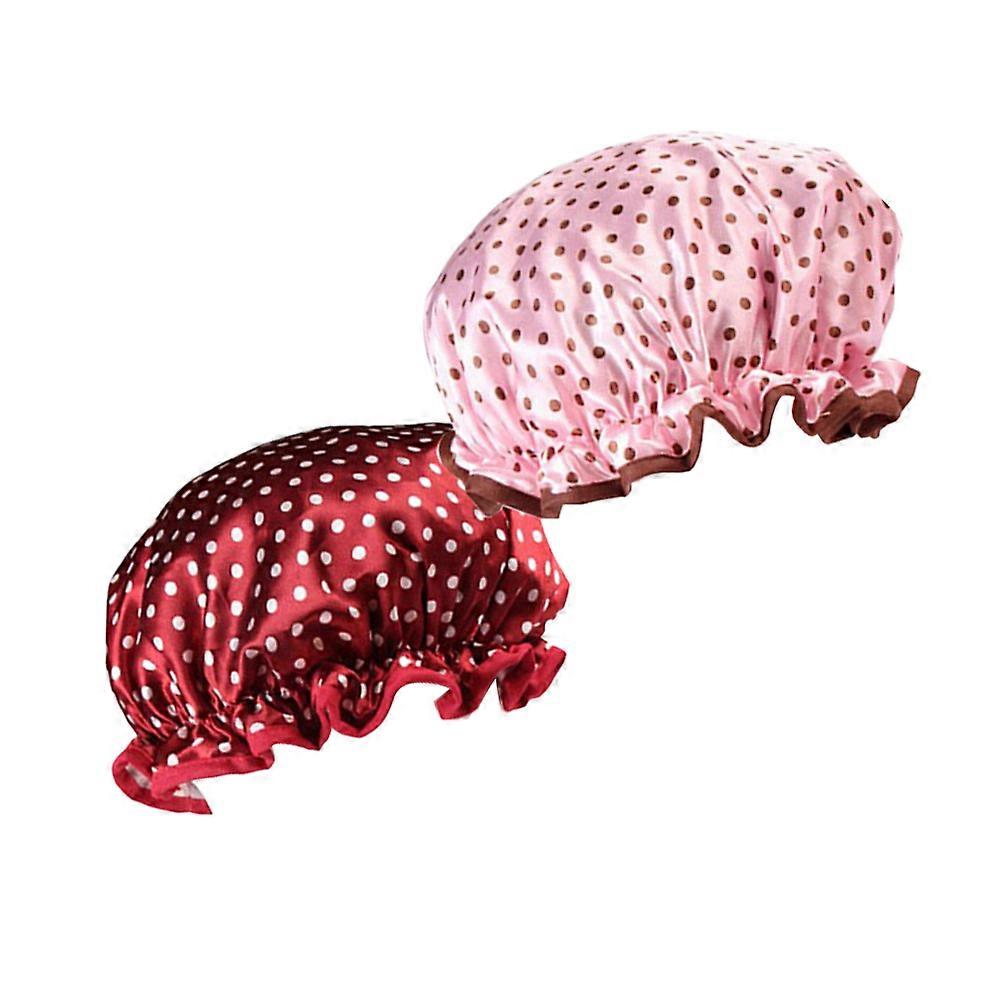 Voděodolná sprchová čepice pro ženy s 2 ks elastických sprchových čepic