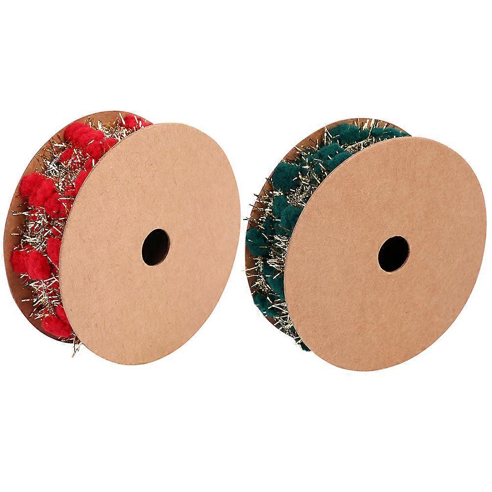 Ribbons For Crafting Glitter Pom-Poms Christmas Tree Decorative Wrapping Presents 300x0.8x0.8cm 2 Rolls