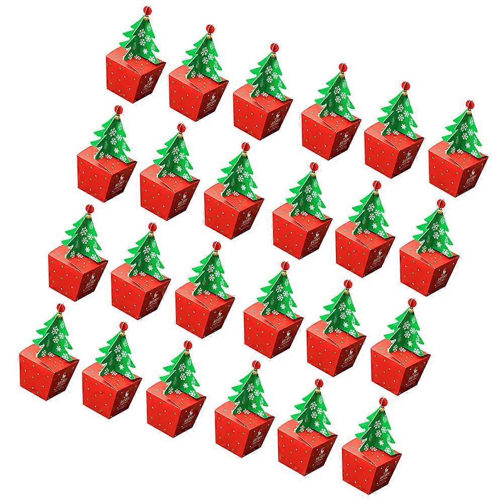 Christmas Paper Boxes Gift Packing Candy Container Assorted Color 16X8X6.5cm Festive Design 24Pcs