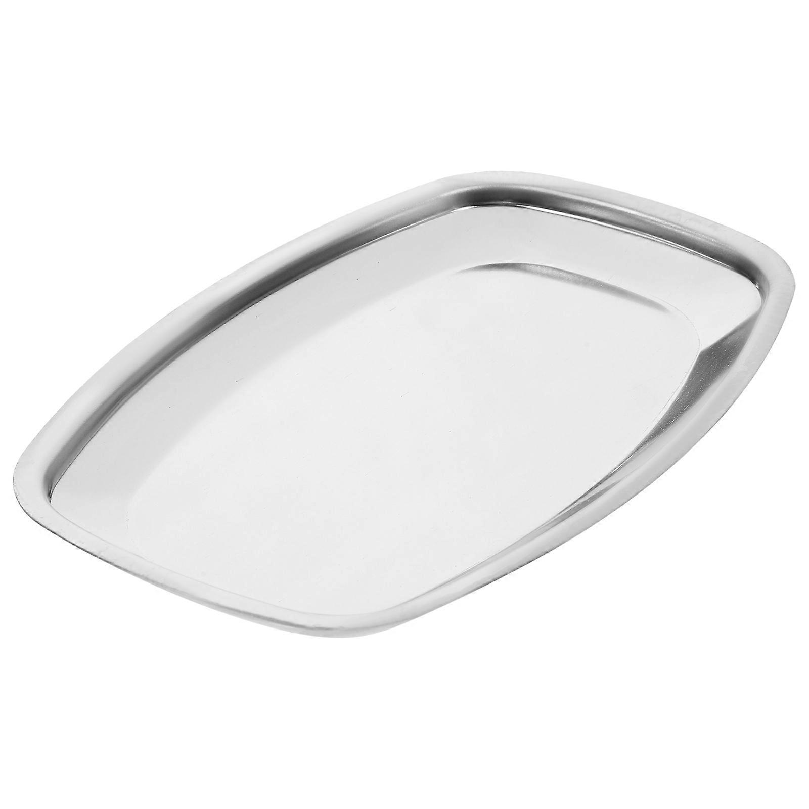 Stainless Steel Rectangular Tray Simple Design Hotel Use 7.1×4.5×0.4in Fruit Tray 1Pcs