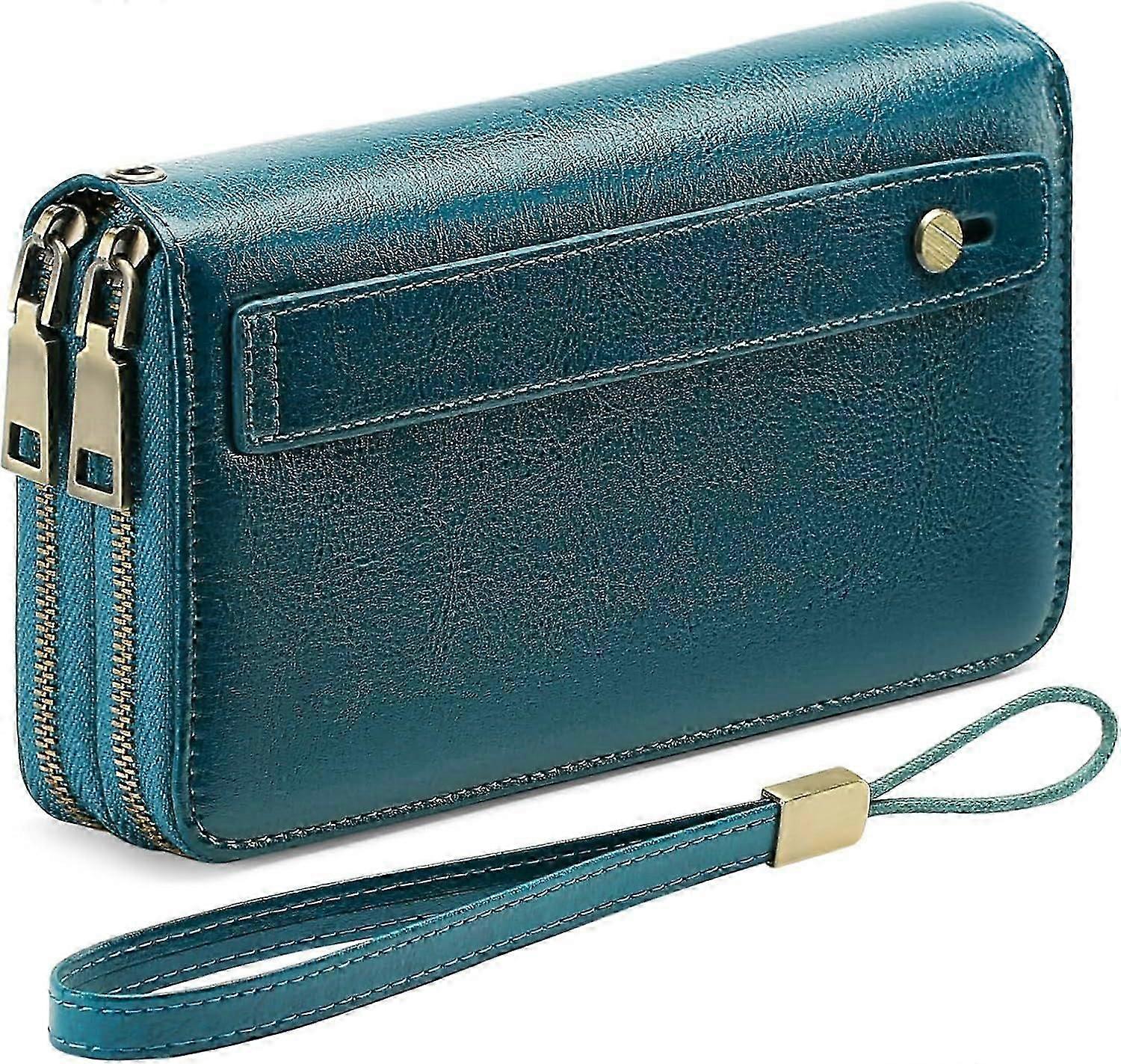PU anti-theft wallet double zipper secure stylish compact design for everyday use