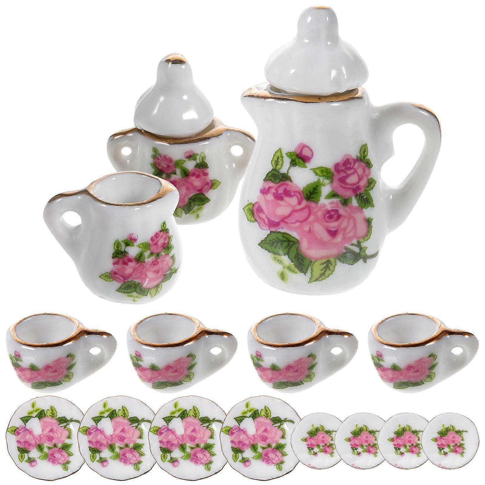 Mini Tea Set Porcelain Designed For Children And Collectors With Mini House Shape And Decorative Use 1 Set