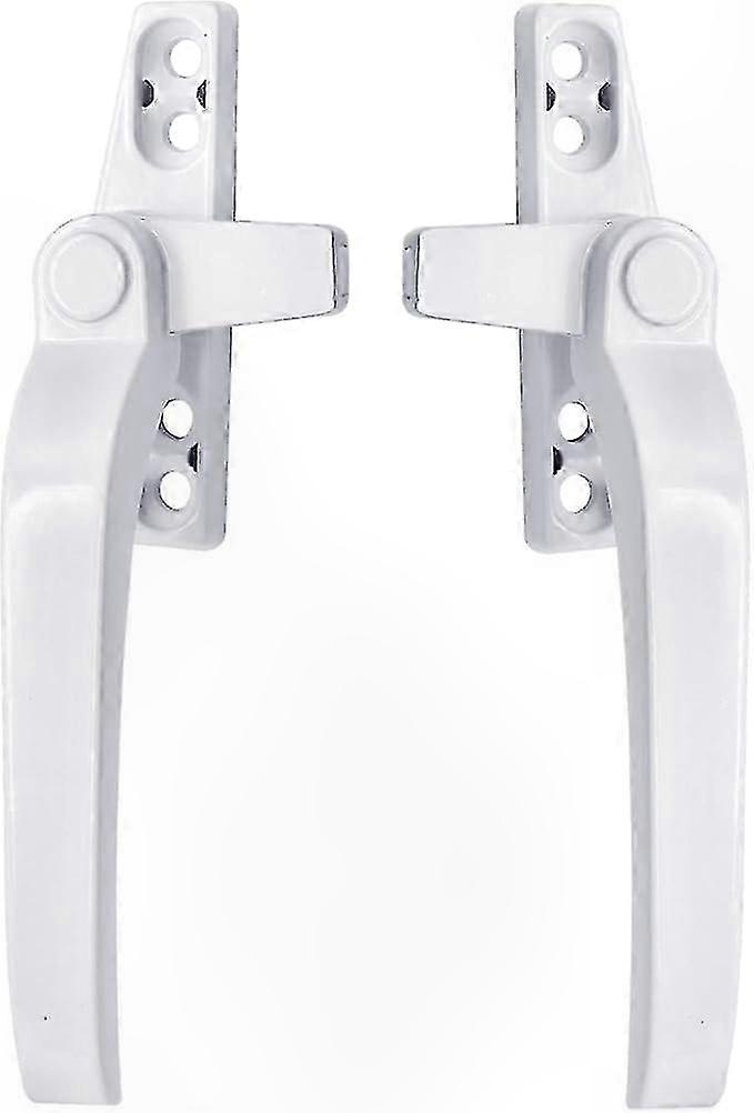 Universal White Aluminum Window Handles with Lock for uPVC and Double Glazed Windows (Pair)