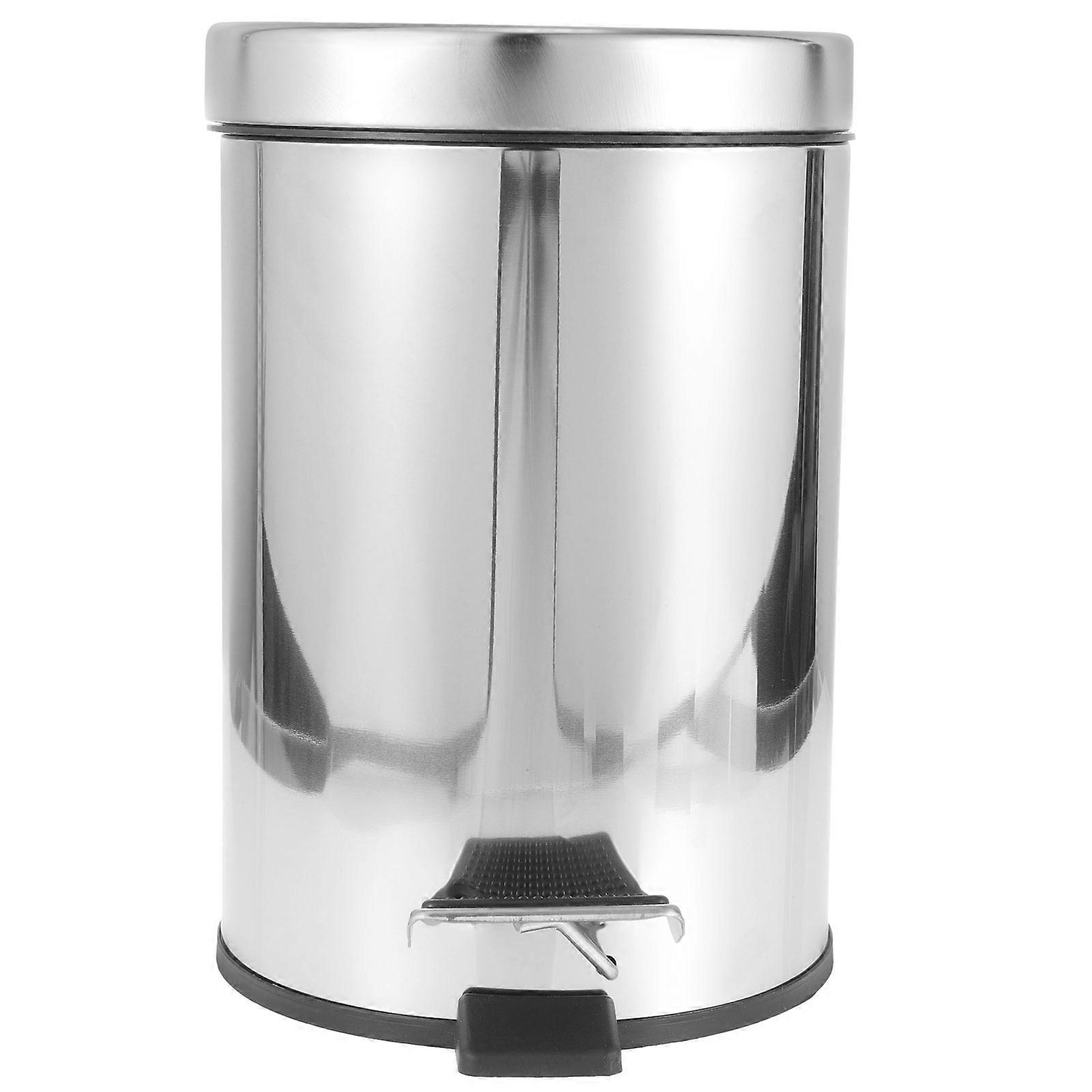 Stainless Steel Pedal Trash Can with Lid – Portable Waste Bin for Kitchen, Bathroom & Office – Stylish & Convenient Dust Container with Hands Free