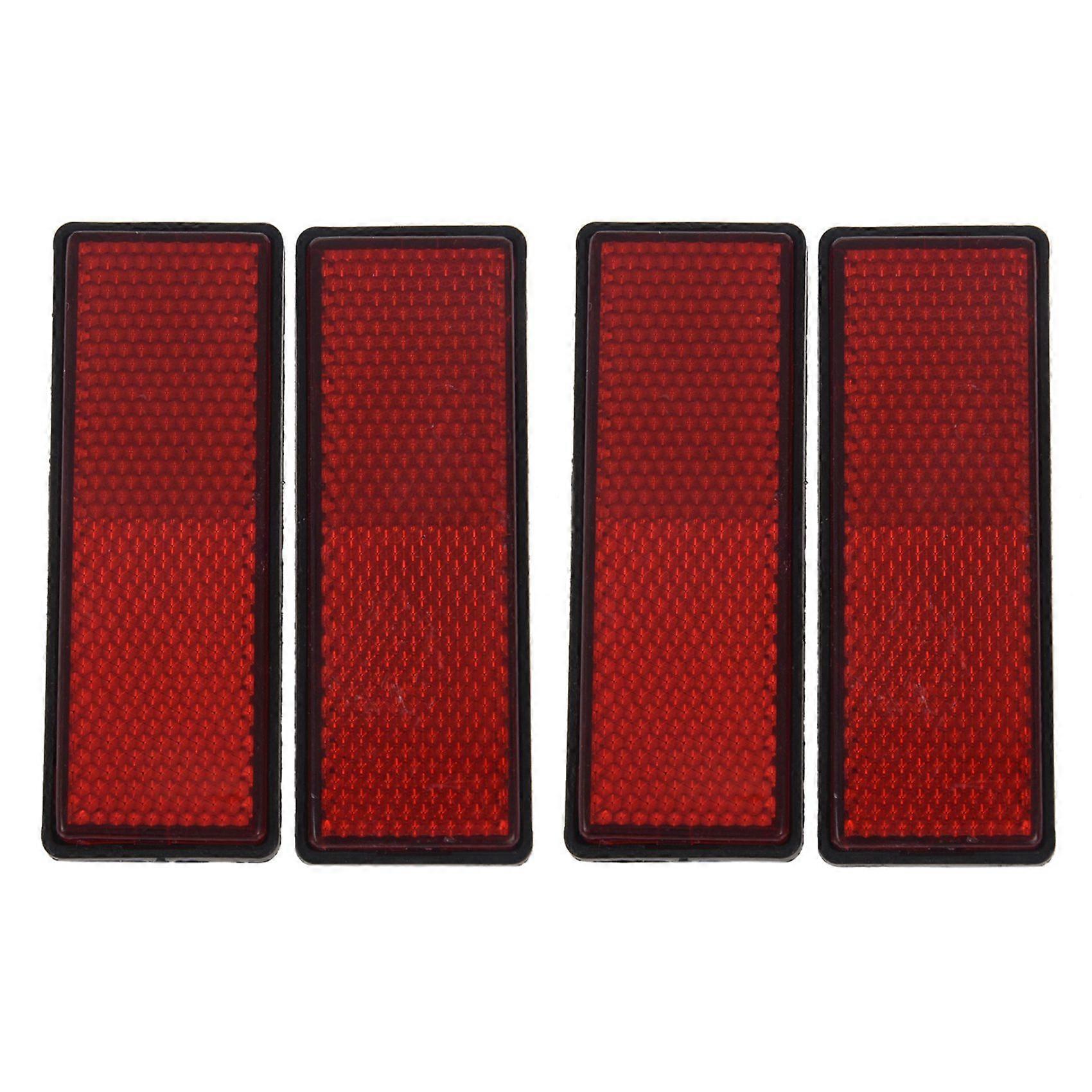 4X rectangle red Reflectors Universal For Motorcycles ATV Bikes Dirt Bikes
