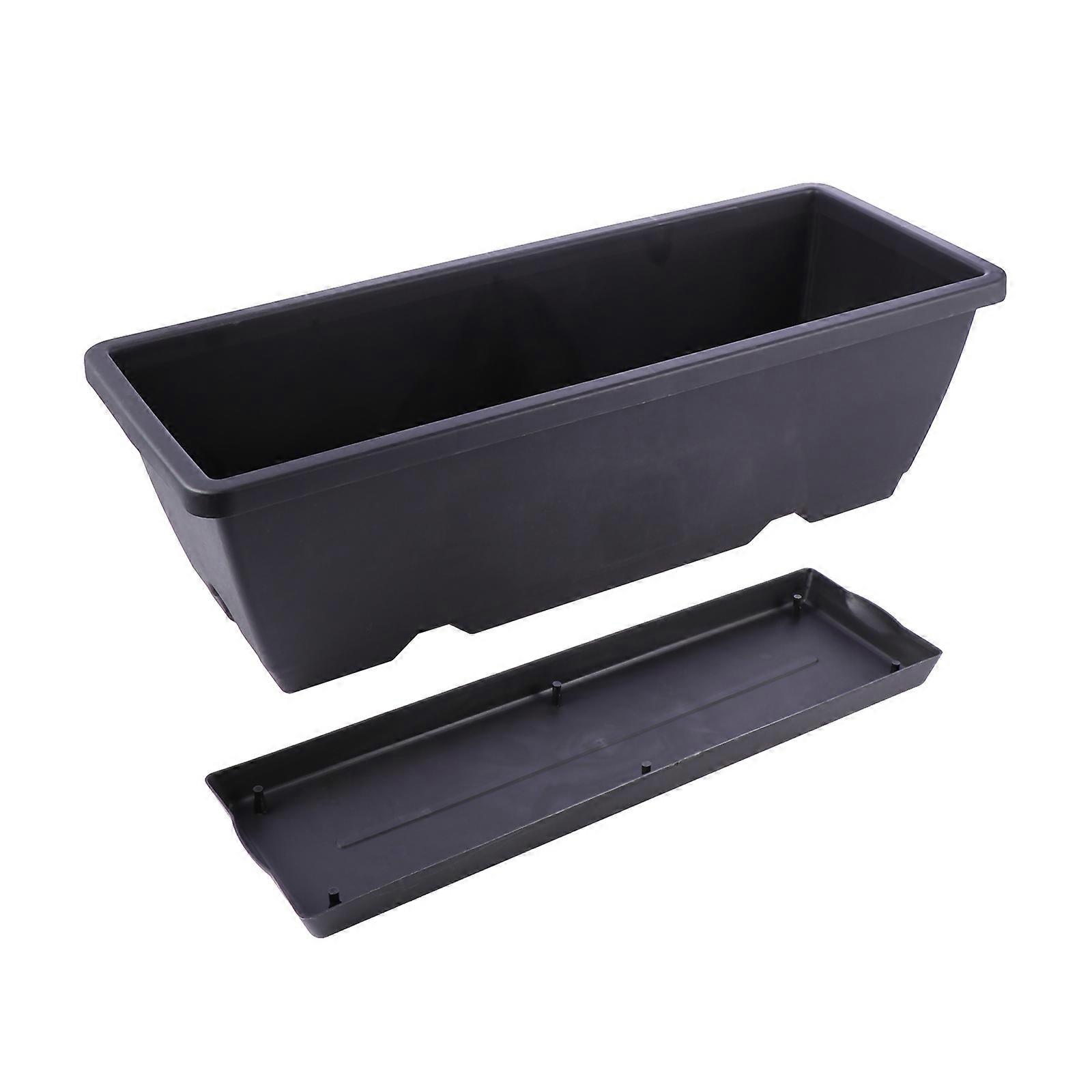 Black Plastic Plant Pot with Drainage Saucer for Use Fits Various Plants 7 Inch