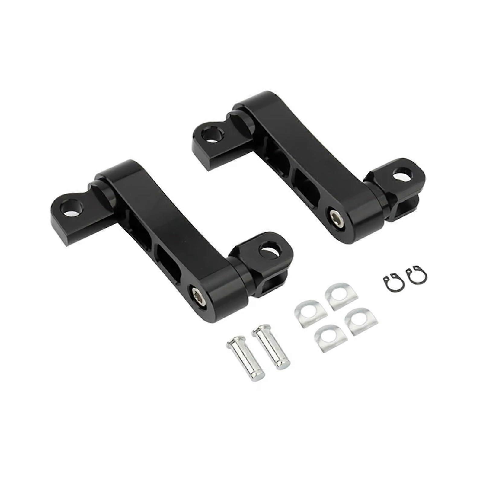 Motorcycle Footpeg Mounts for Male Passengers, Black Sturdy Support Bracket, Compatible with Various Models, Durable Design