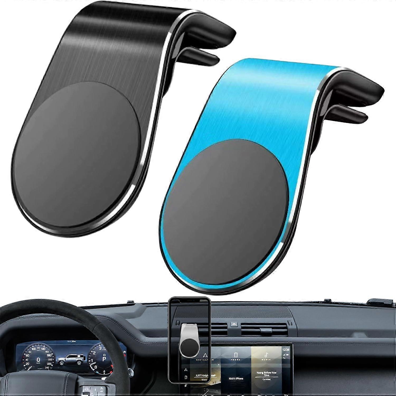 Joyeloo Phone Holder, L Type 360° Rotatable Car Phone Mount, NonSlip Vent Clip (BlackBlue)