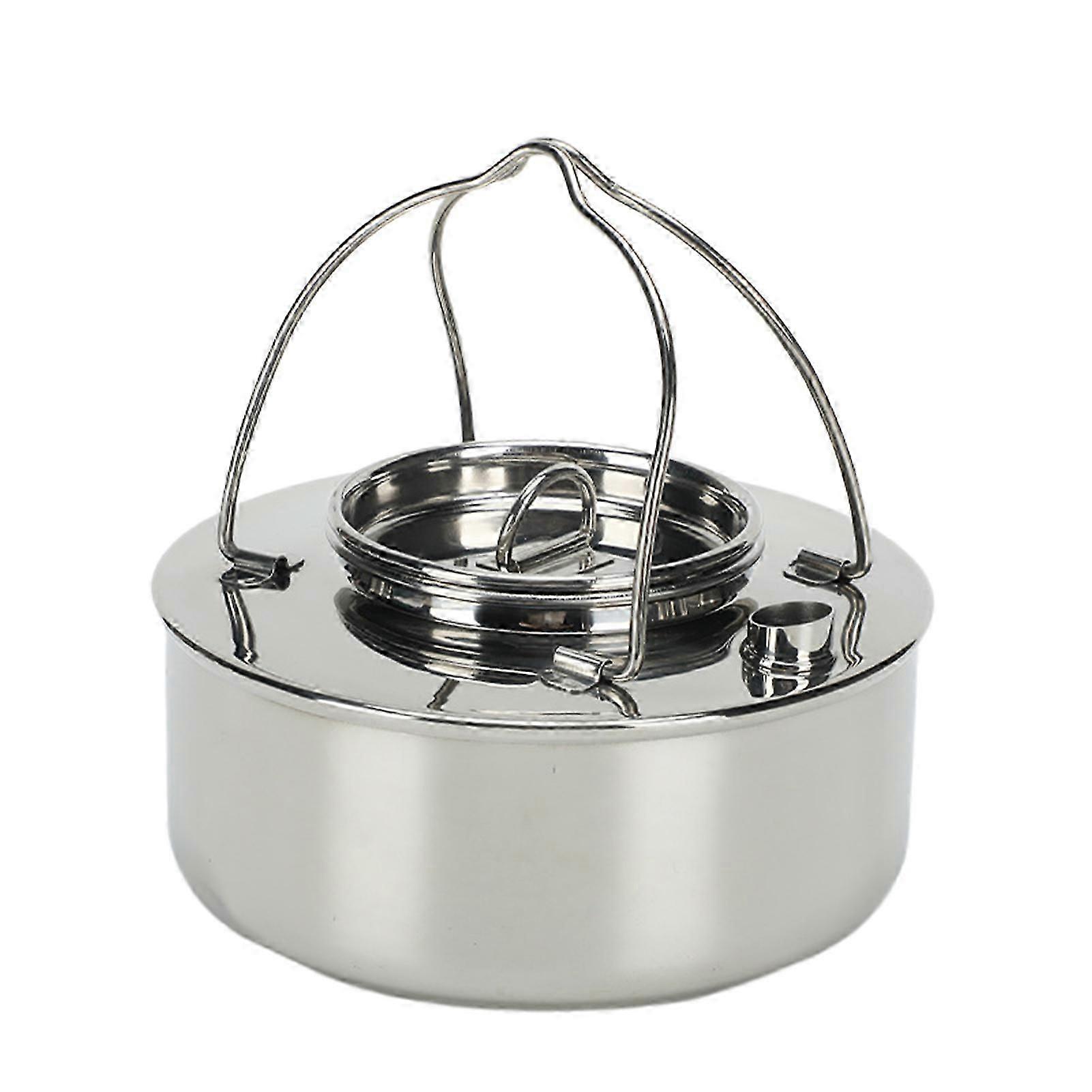 Tetera portátil de 0,9 l para acampar al aire libre, ideal para picnics y pesca.