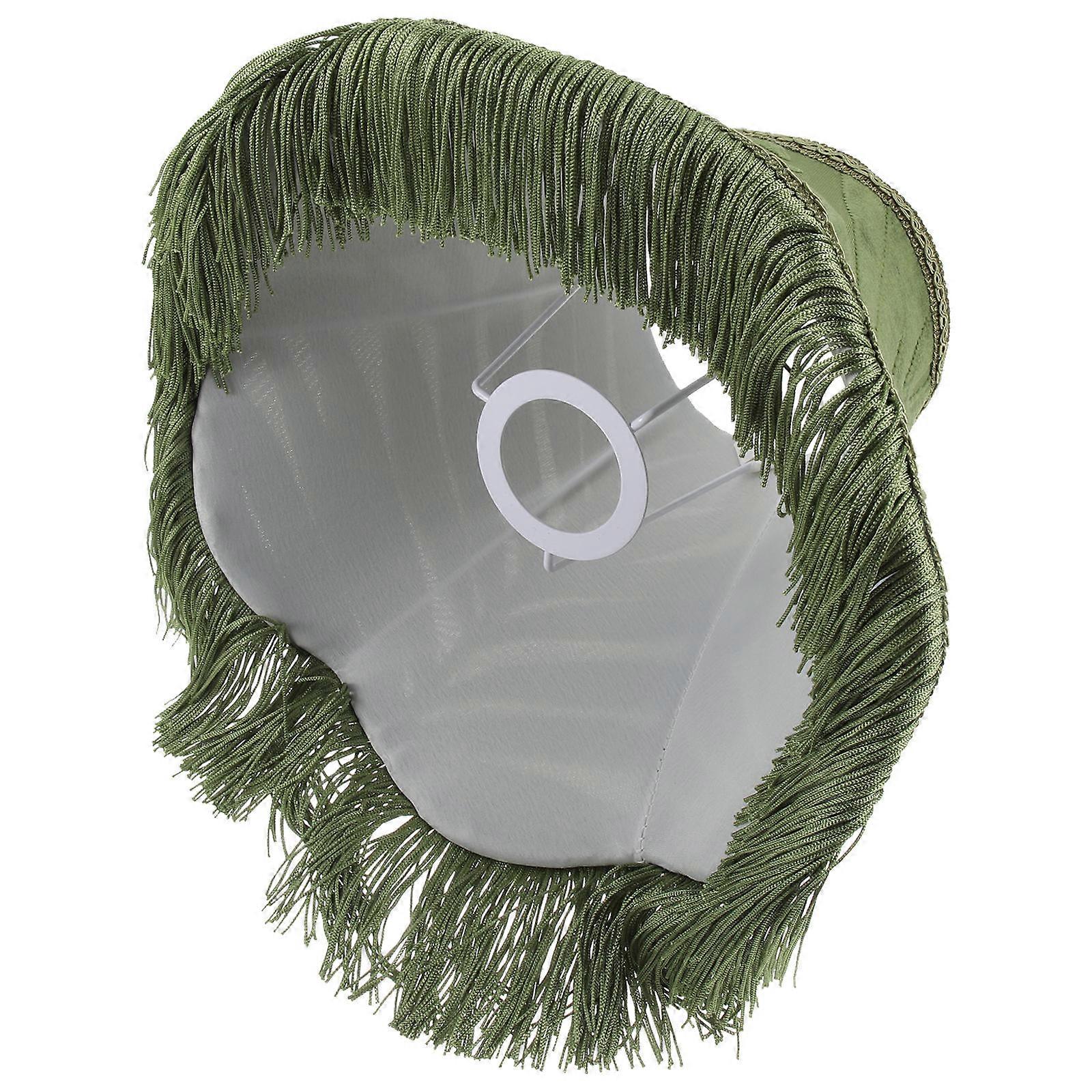 Small Tassel Lampshade Creative Room Use Green 24x19cm 1Set