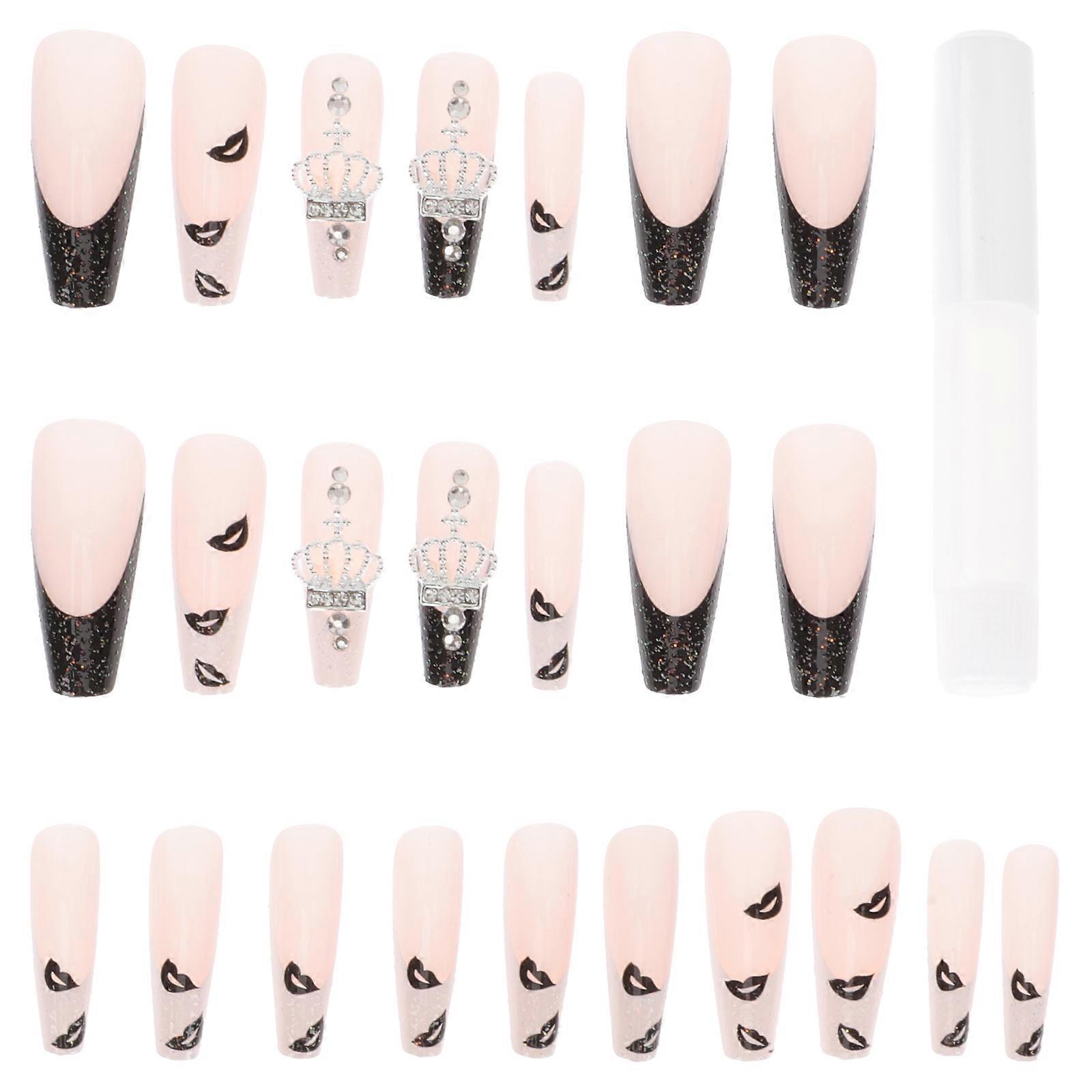 Artificial Nails For Christmas New Year DIY Style Eye-catching Assorted Color 24 x Fake Nails
