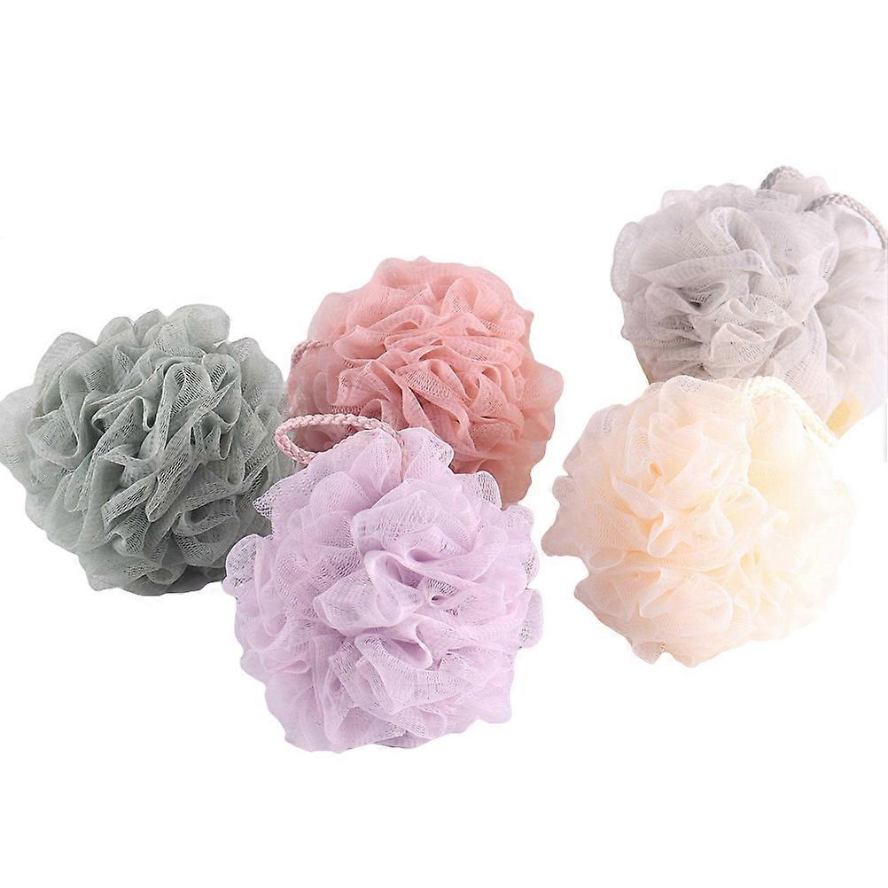 Shower Balls 5Pcs Bathing Accessories for Adult Kid Child Assorted Color Large Size Mesh Design Cleaning