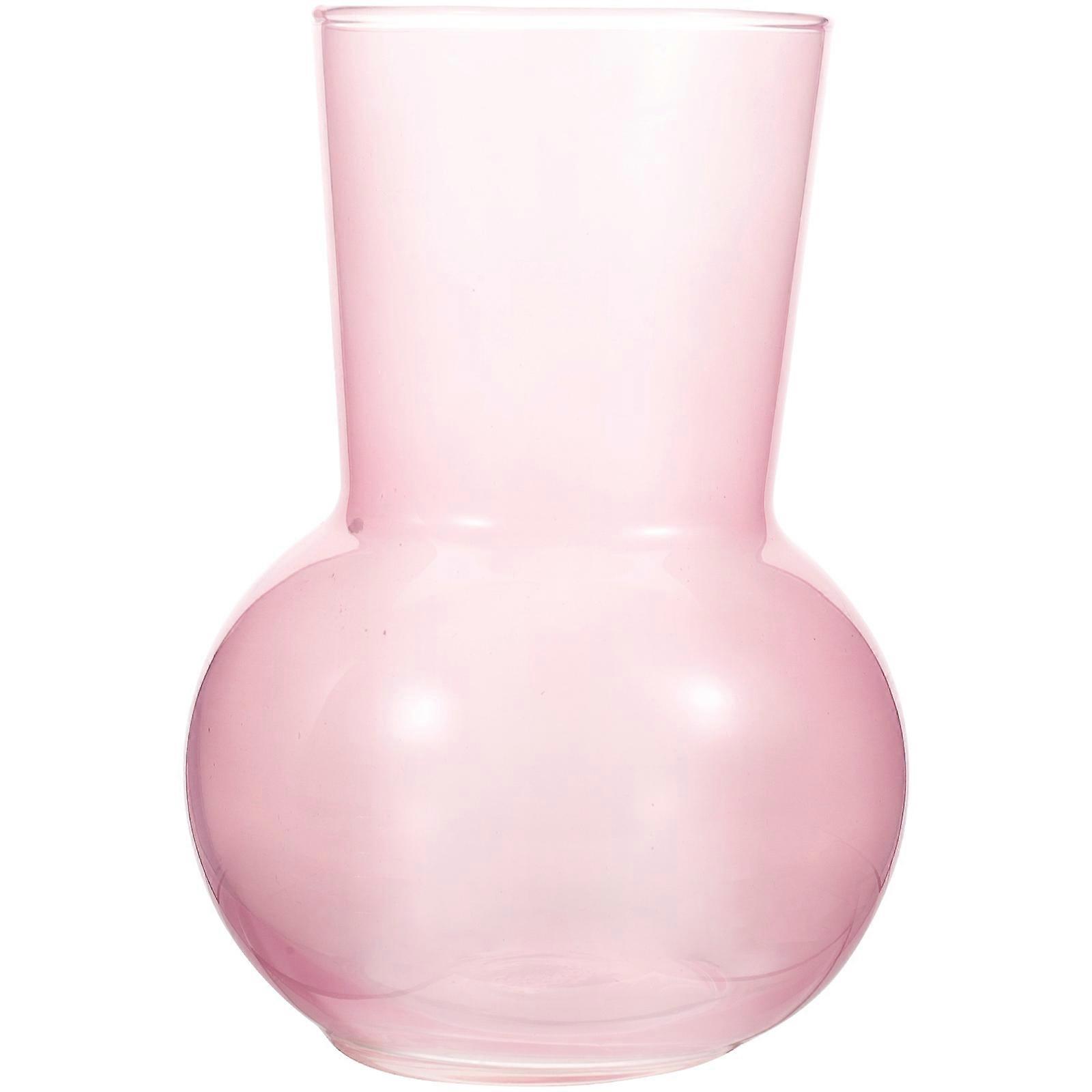 Elegant Decorative Flower Vase for Home Decor, Bouquets, Hydroponic and Dried Flowers – Simple Style with Stable Base – Pink