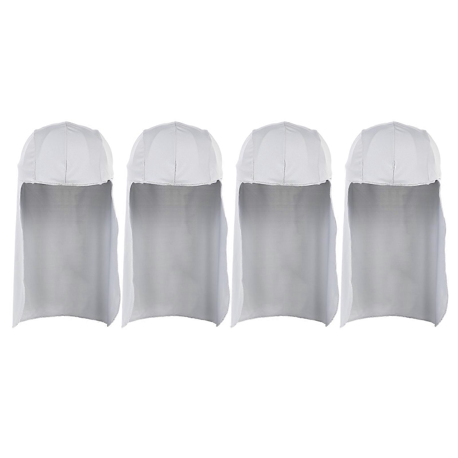 Cooling Caps Windproof Caps for Outdoor Cycling 4Pcs Light Grey Polyester Hats