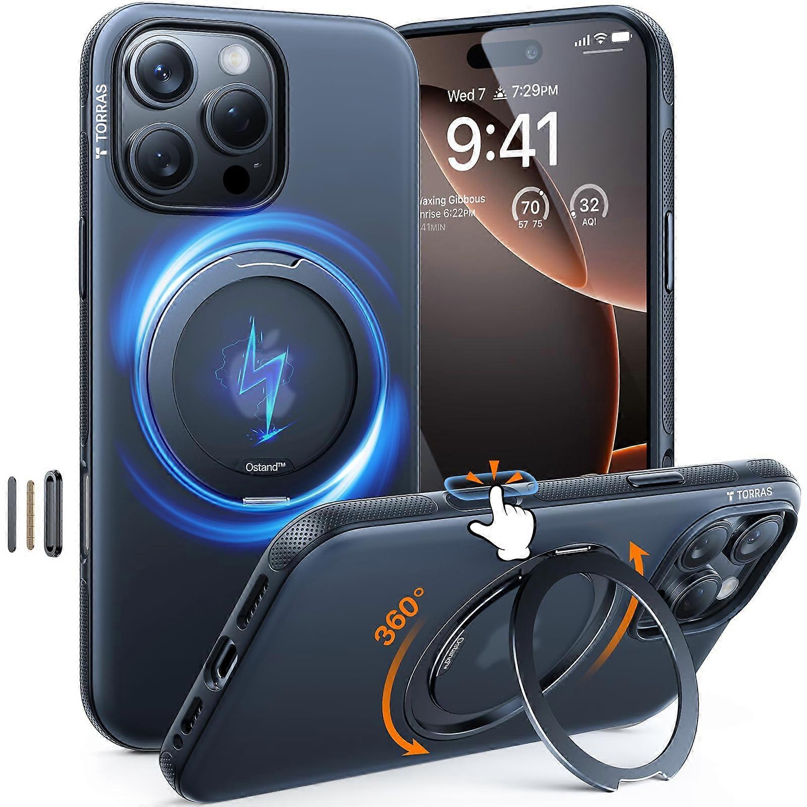 360° Ostand OFitness for iPhone 16 Pro Max Case with Camera Control Button Military Protection