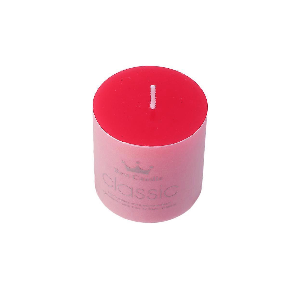 Classic Cylindrical Smokeless Candles Ideal For Atmosphere In Wedding And Birthday Events 6Pack Red