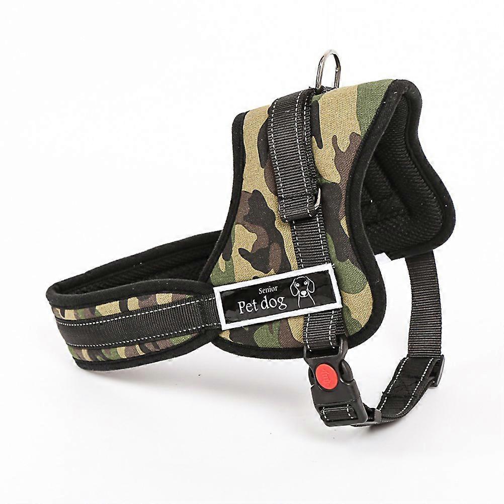 Camouflage Dog Harness Vest For Pet Dogs Suitable For Walking With Breathable Mesh And Waterproof Features In Size S 1Pcs