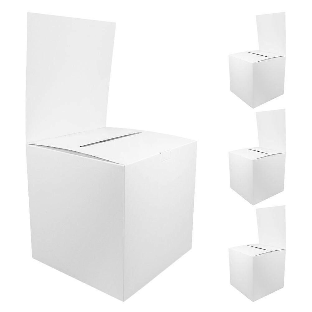 4pcs Paperboard Voting Box Raffle Ball Game Square Box Simple Ticket Storage Box