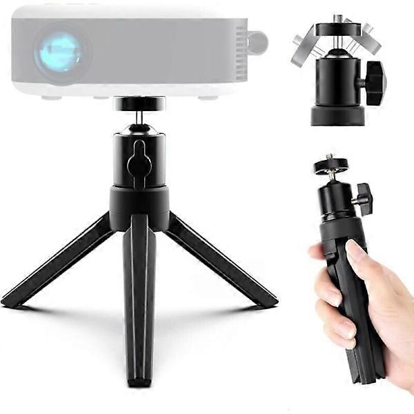 Mini Projector Stand - Portable Projector Tripod with 360° Rotating Metal Ball Head for Camera, Webcam/PTZ