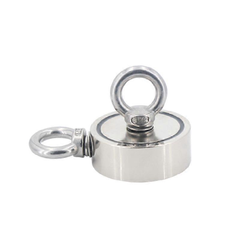 60mm/2.36" Strong Magnetic Fishing Tool Pulling Force Round Neodymium Magnet with Eye Screw for River Recovery G2AA