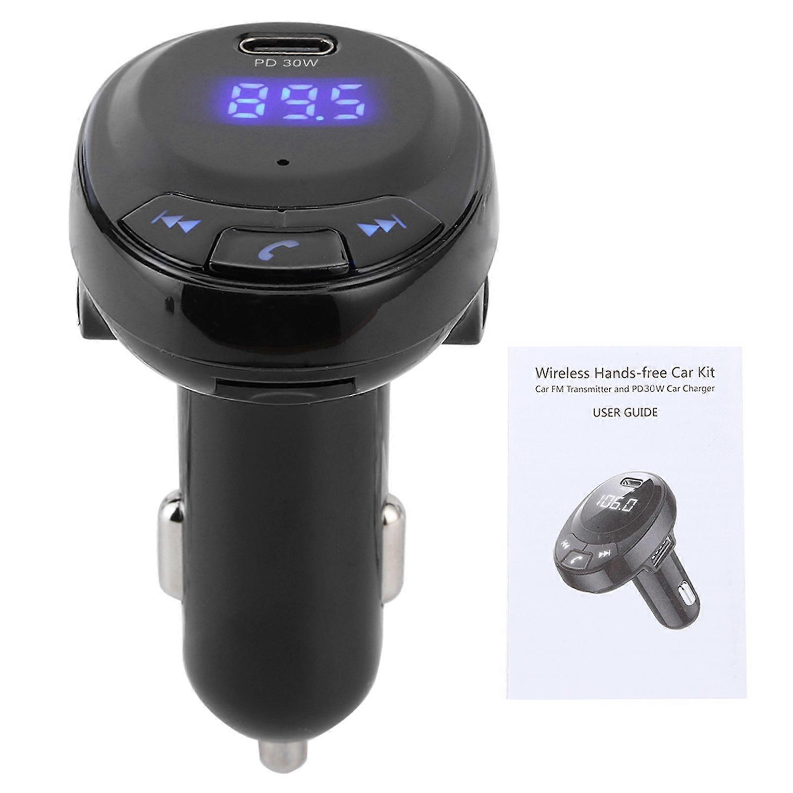 12V Bluetooth FM Transmitter with MP3 Player and PD 30W Fast Charging