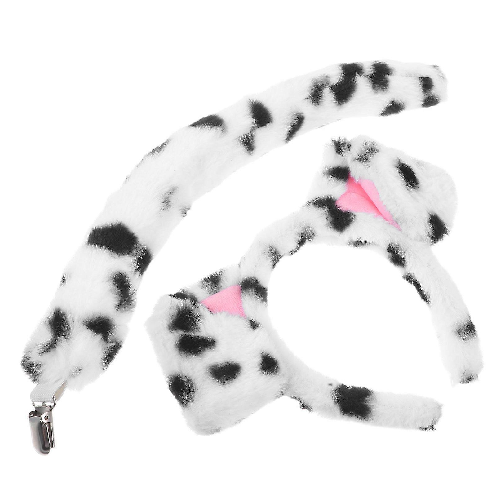Playful Dalmatian Costume Set with Headband and Tail for Holidays