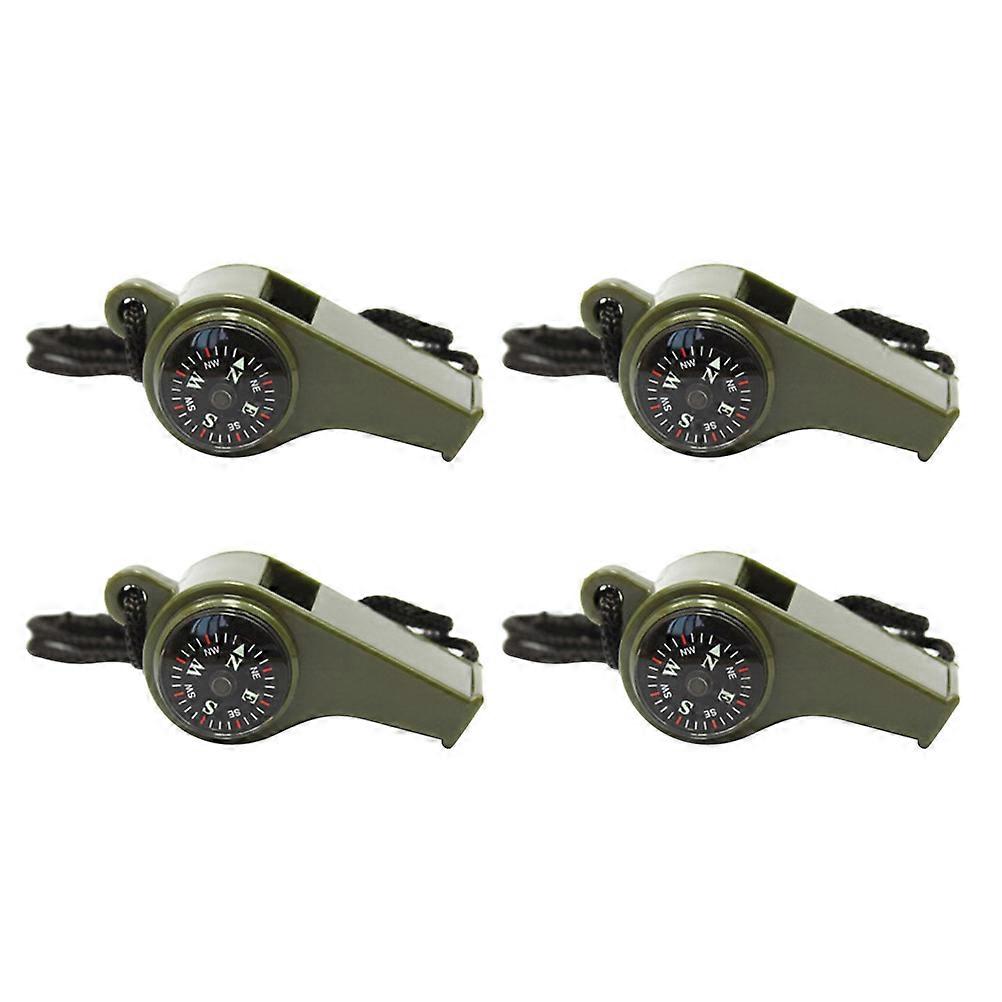 Emergency Whistle with Stabilized Compass and Ambient Thermometer