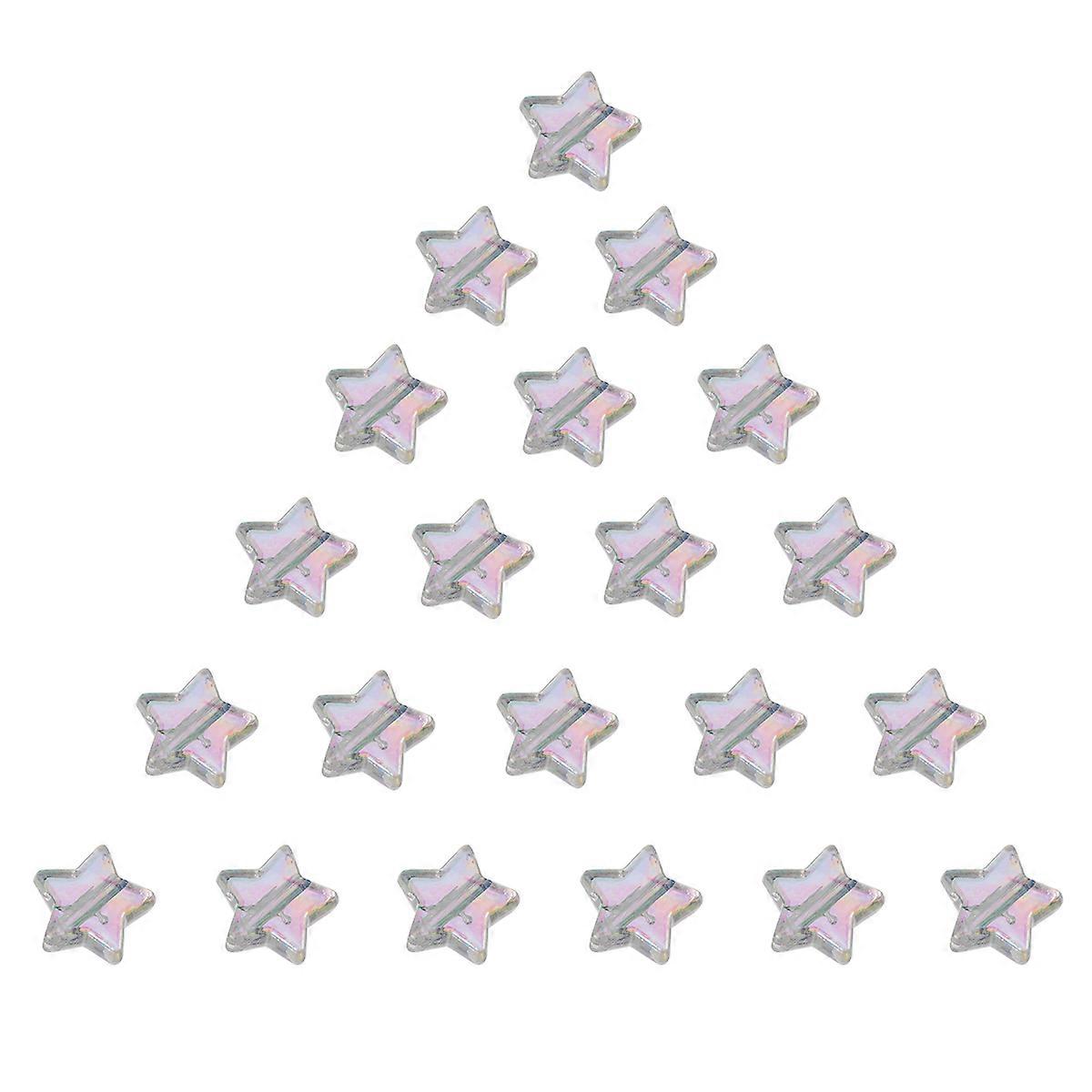 1 Set of 200pcs Tiny Pentagram Acrylic Beads Clear Star Beads for Jewelry Making