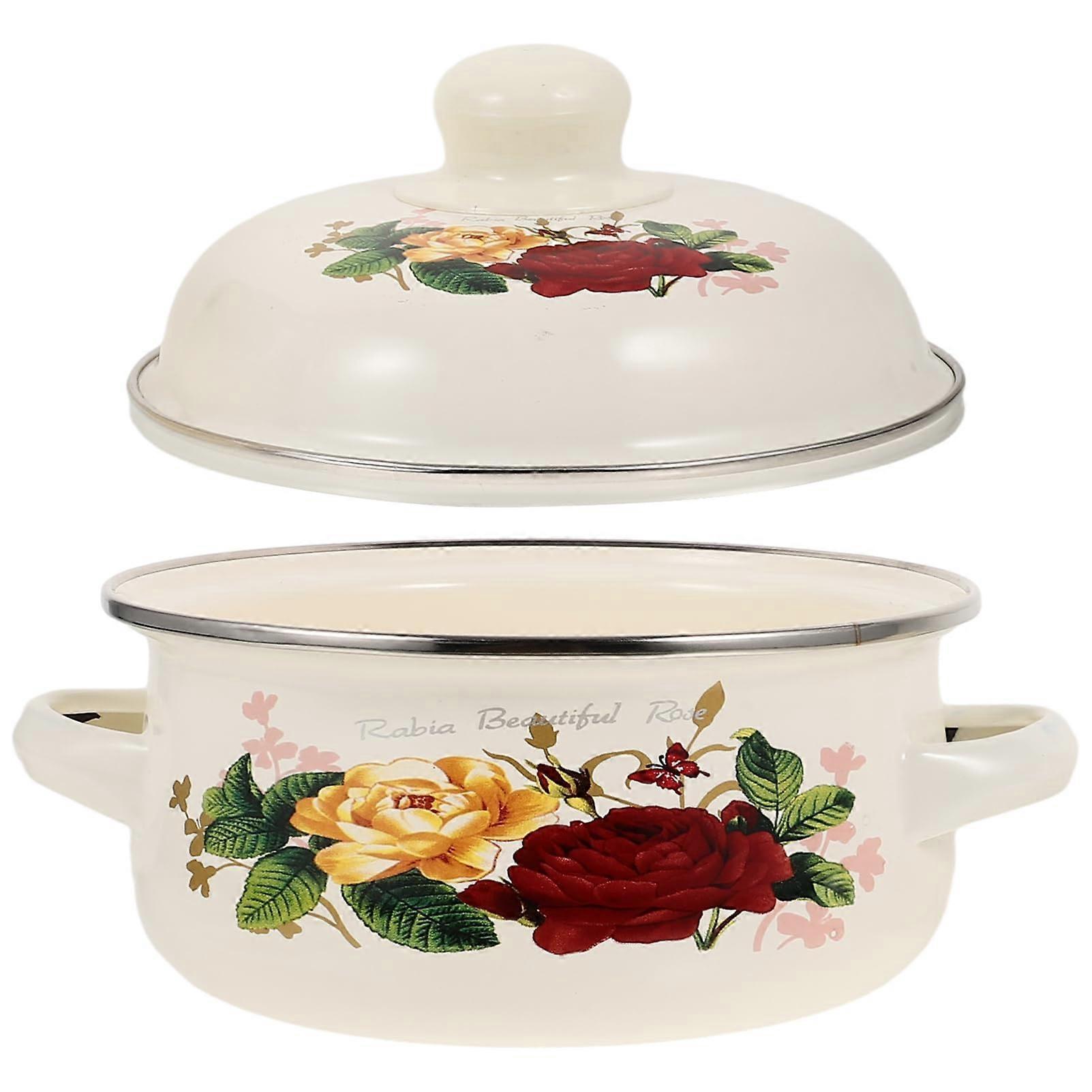 Enamel Soup Pot TwoHand Cooking Pot for Induction Cooktops, for Soups, Noodles, and Stews – Durable and Versatile for Home and Festive Use