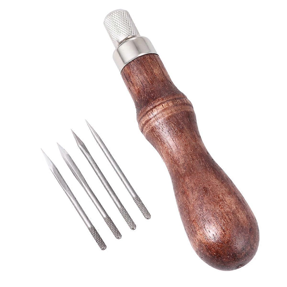 1 Set Perforating Sewing Awls For Sewing Tools And Accessories Coffee Colored Straight Tip Ideal For Custom Work