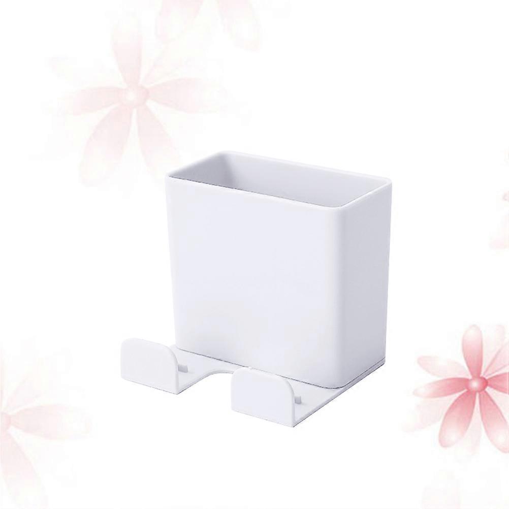 Wall Mounted Phone Charging Holder organizer with Bracket Design for Storage Use in White 2pcs
