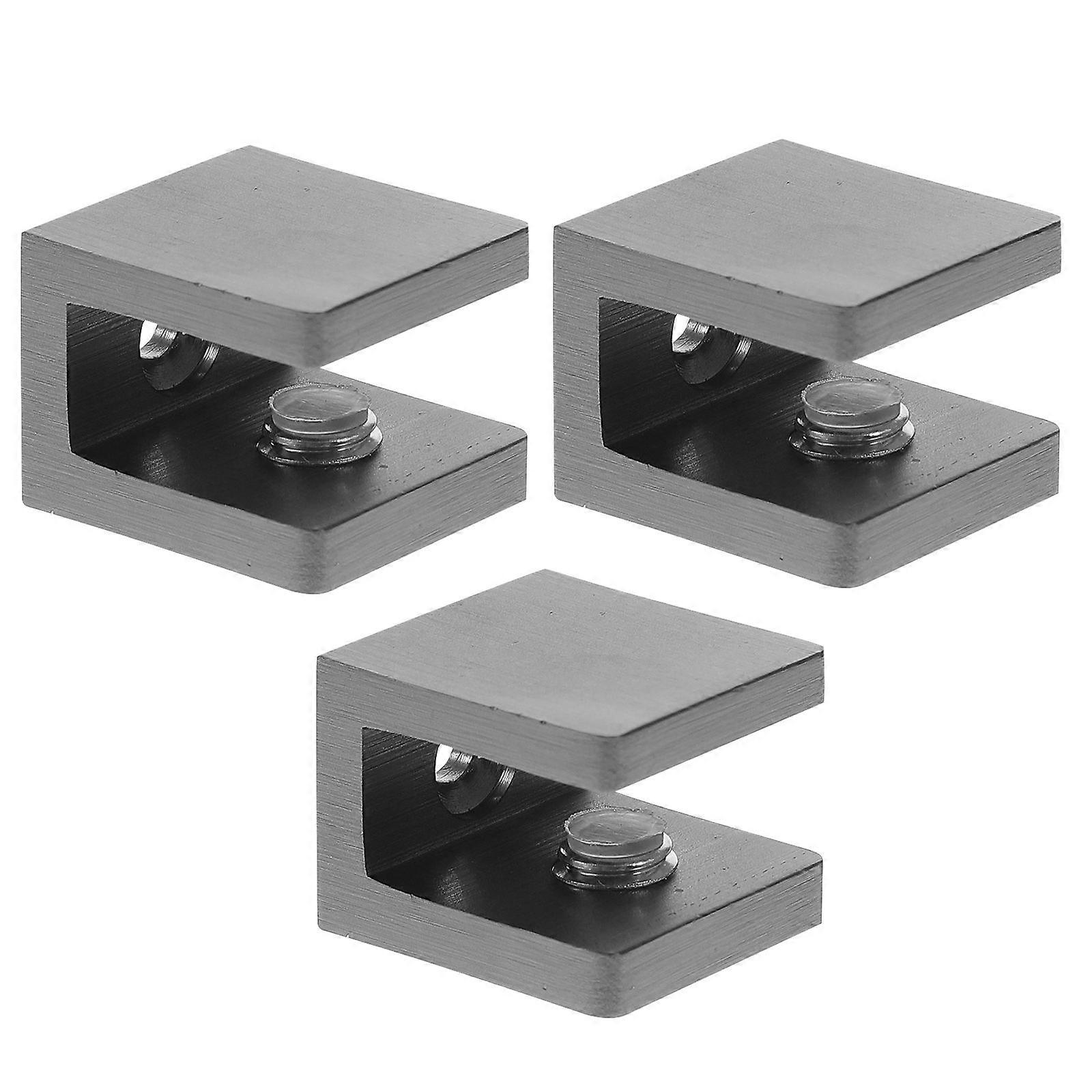 Wall Mounted Glass Clamp Bracket Glass Shelf Holder Adjustable Design For Homeowners 3Pcs