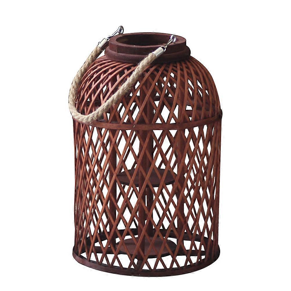 Creative Handheld Lantern for Decoration with Bamboo Material and Light Brown Color Small Size