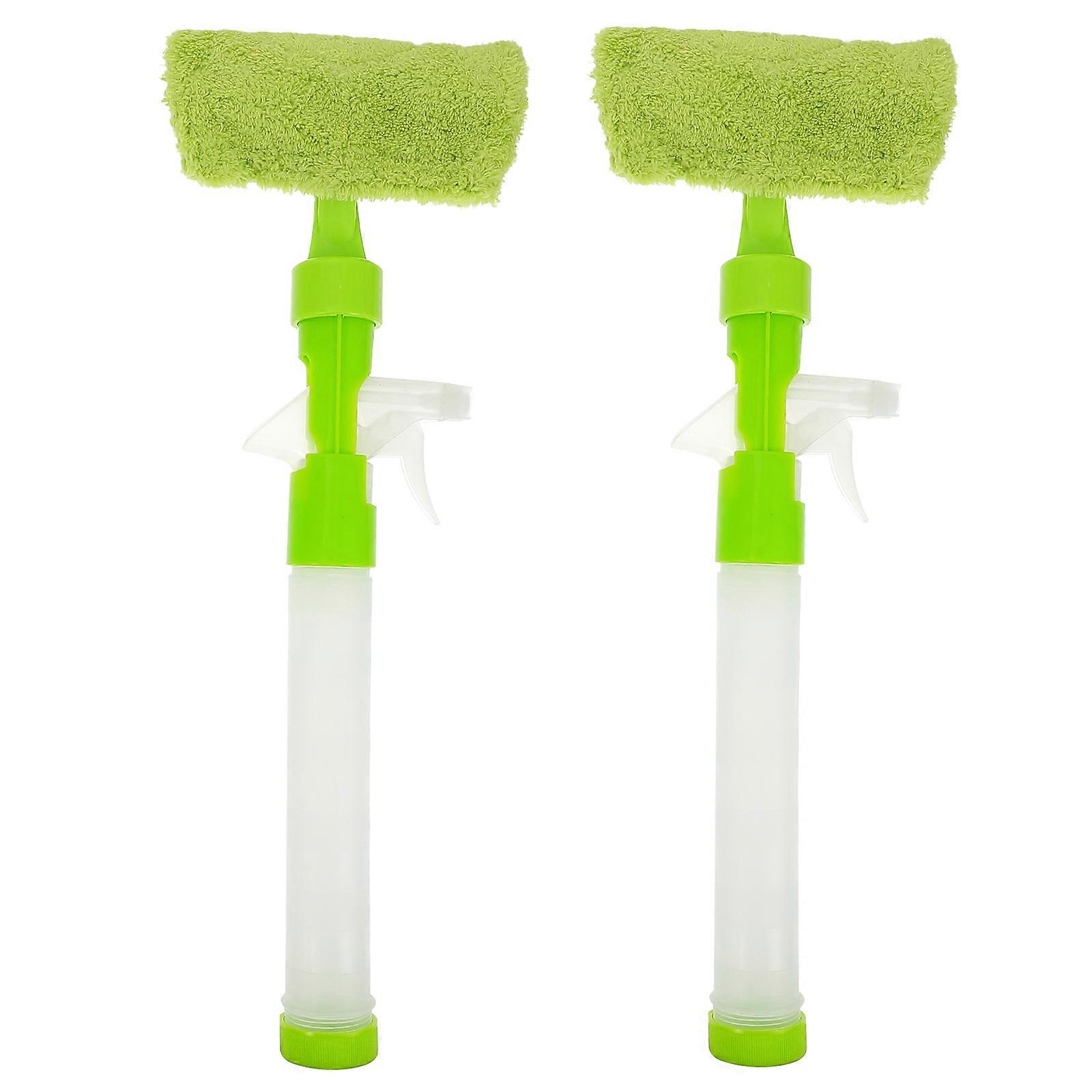 Creative Double-Sided Wiper For Effective Home Cleaning Of Window Glass And Tiles Made From Durable Green PP Material In 2Pcs